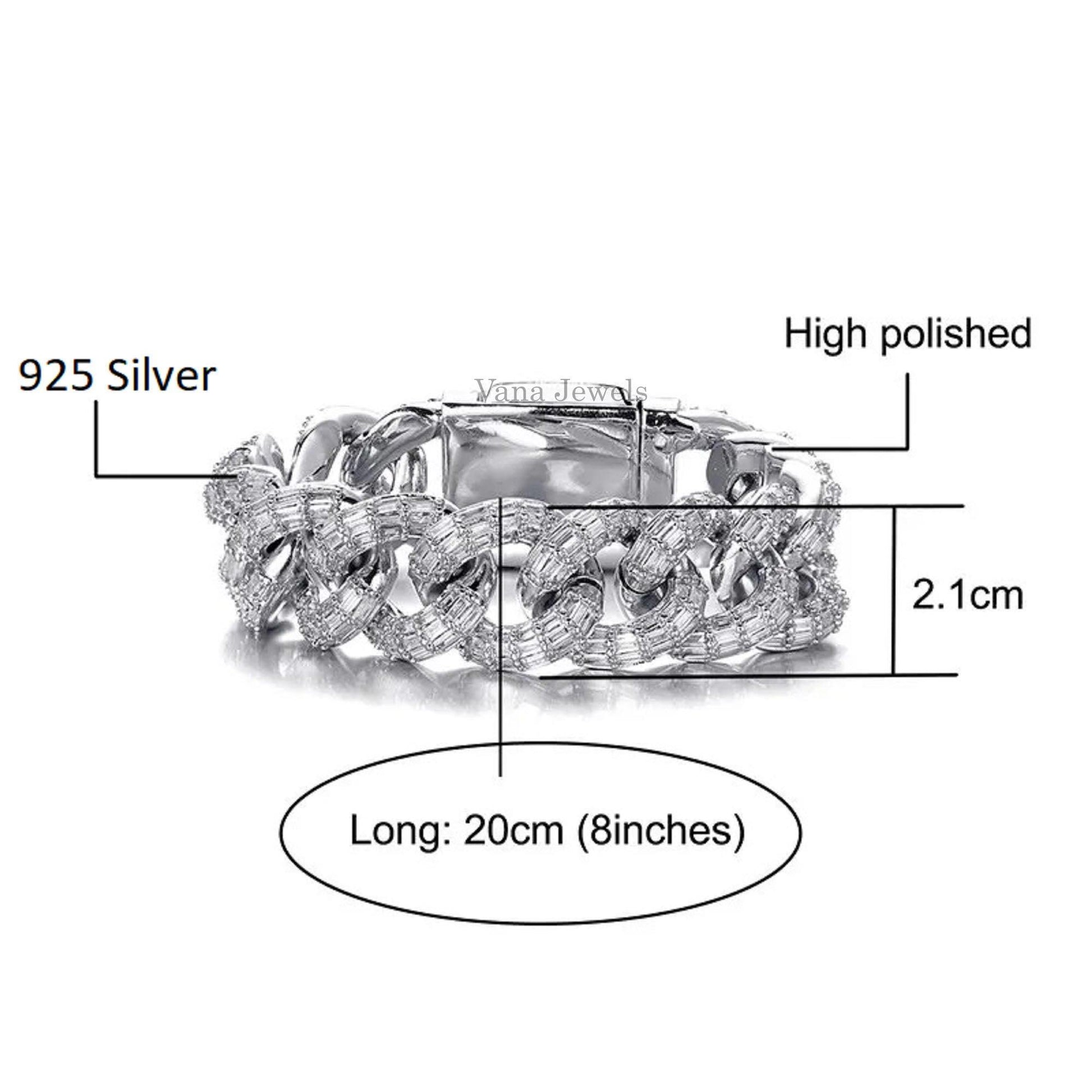 21mm Iced Out Moissanite Cuban link Bracelet - Vana Jewels