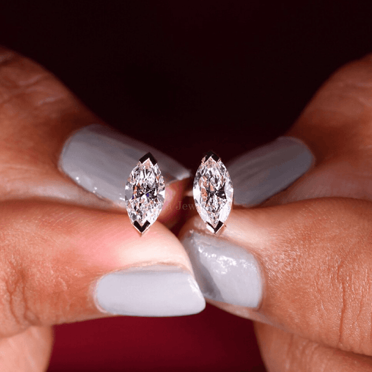 Marquise Diamond Stud Earrings - Vana Jewels