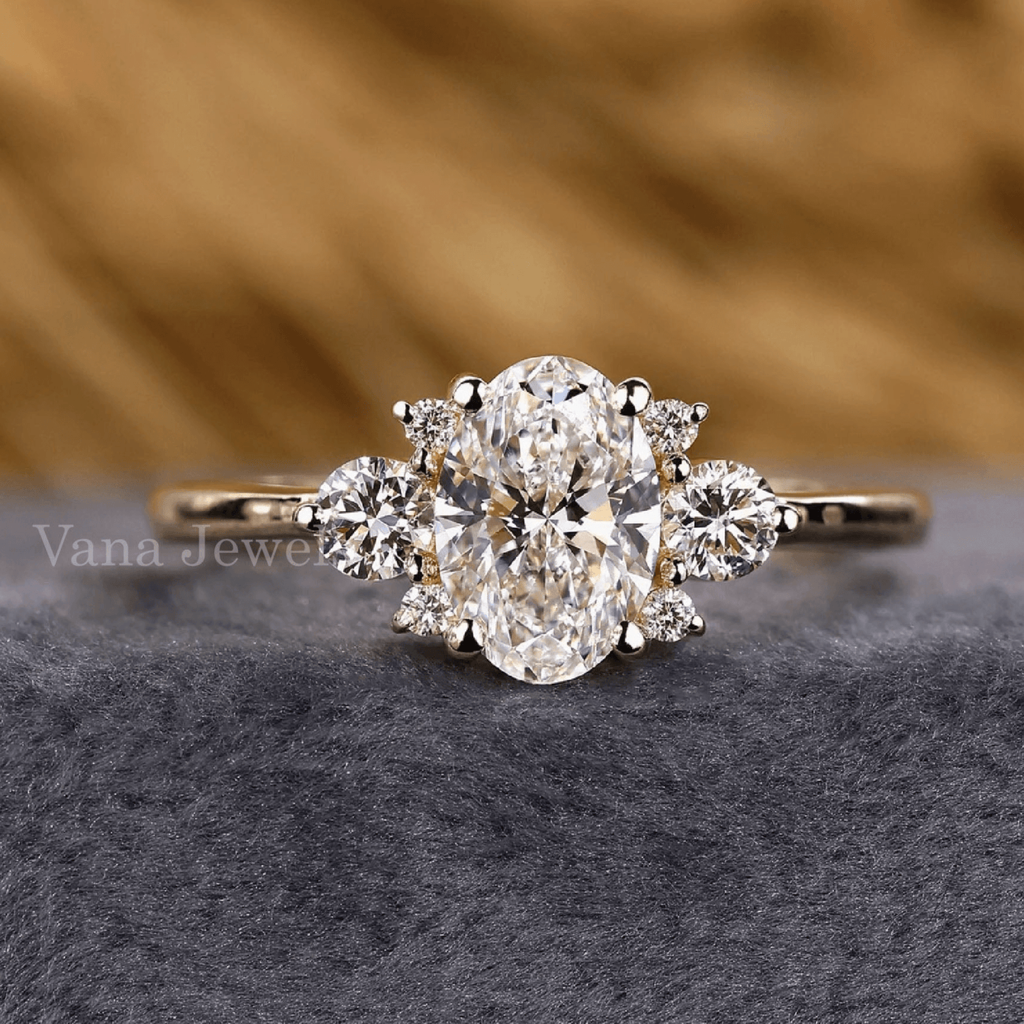 Oval Cut Lab Grown Diamond Engagement Ring - Vana Jewels