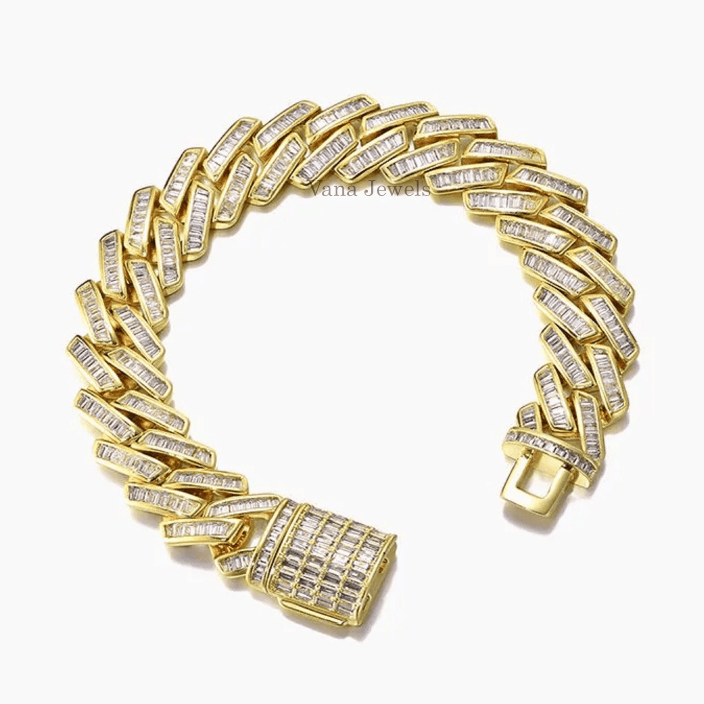 15MM Customized Cuban Bracelet For Rappers - Vana Jewels