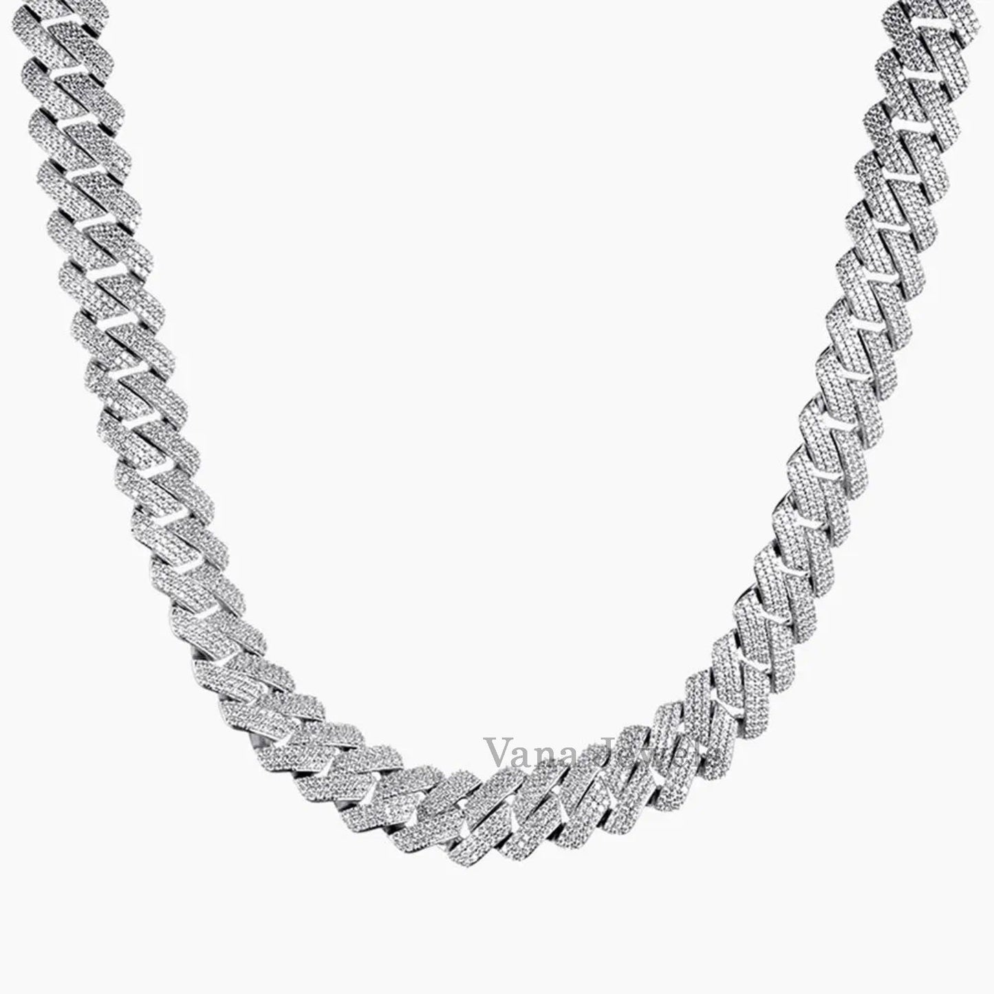 19MM Iced Out VVS Moissanite Diamond Cuban Link Chain - Vana Jewels