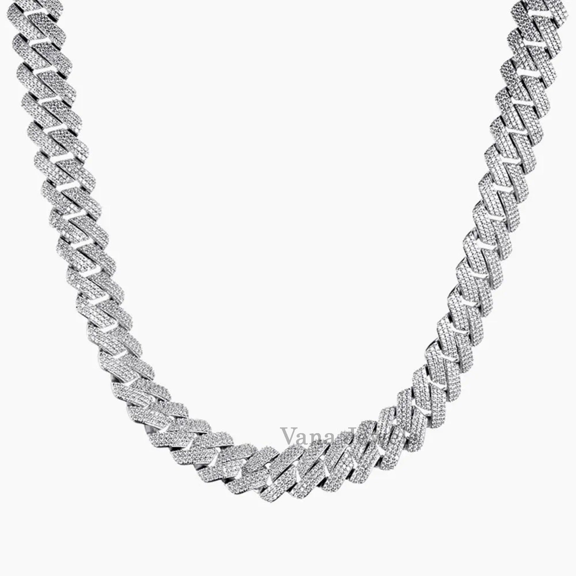 19MM Iced Out VVS Moissanite Diamond Cuban Link Chain - Vana Jewels