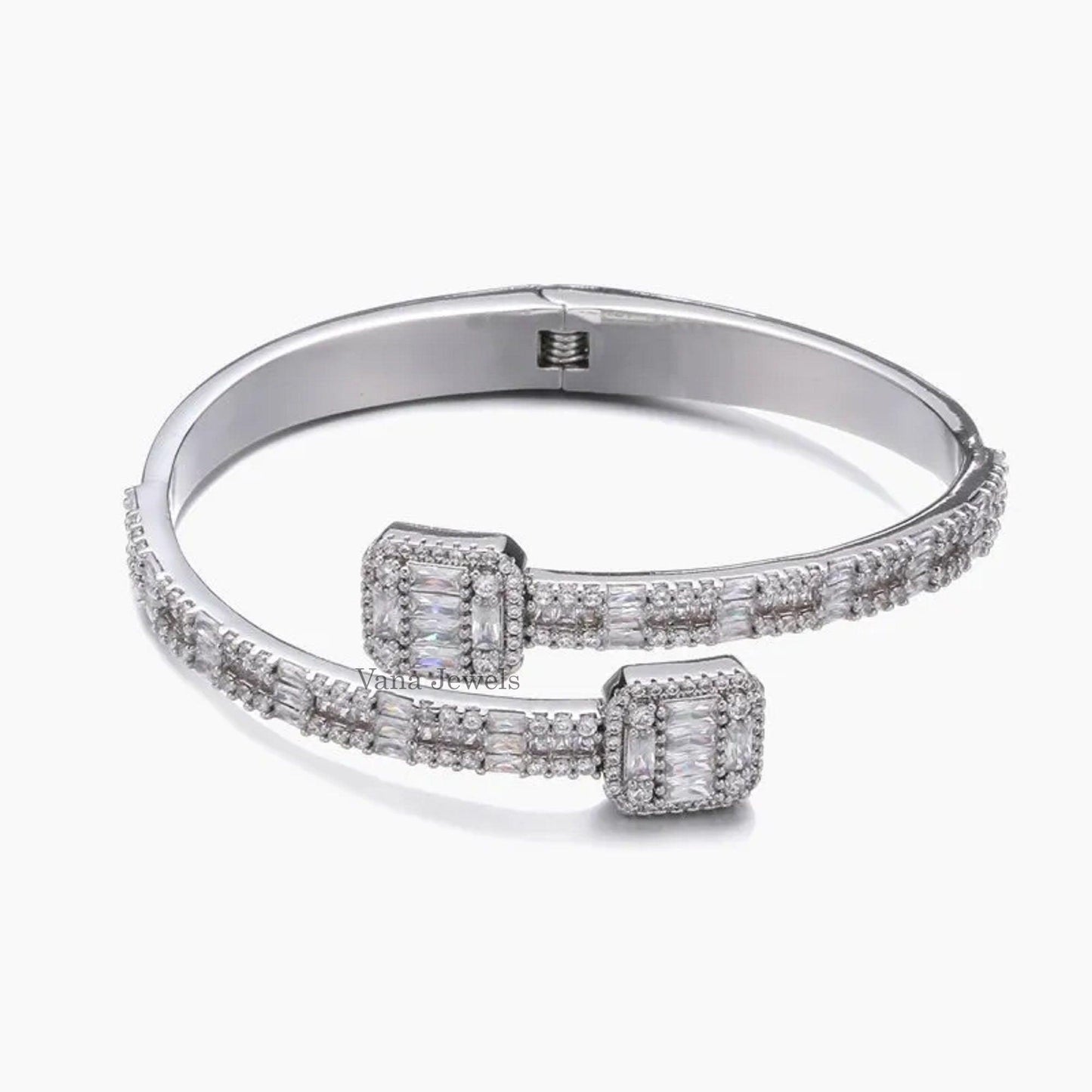 Mens Hip Hop Baguette and Round Moissanite Bracelet - Vana Jewels