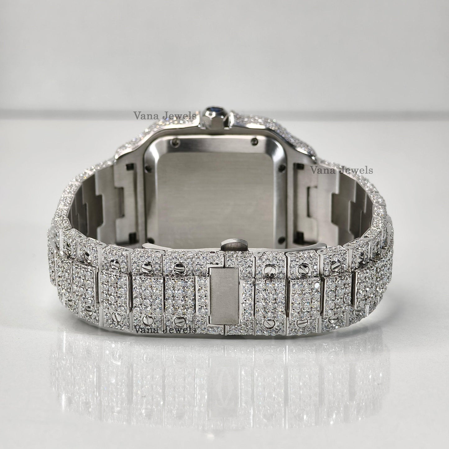 Full Iced Out Customized VVS Moissanite Diamond Watch - Vana Jewels