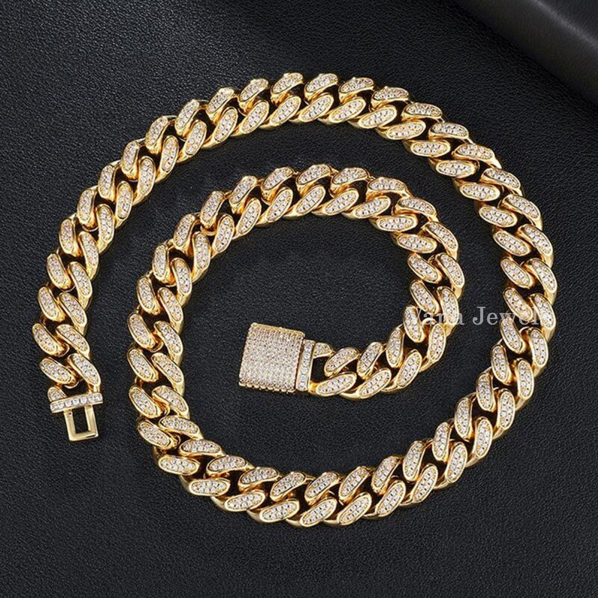 12MM 2Line Customized Cuban Chain For Rappers - Vana Jewels