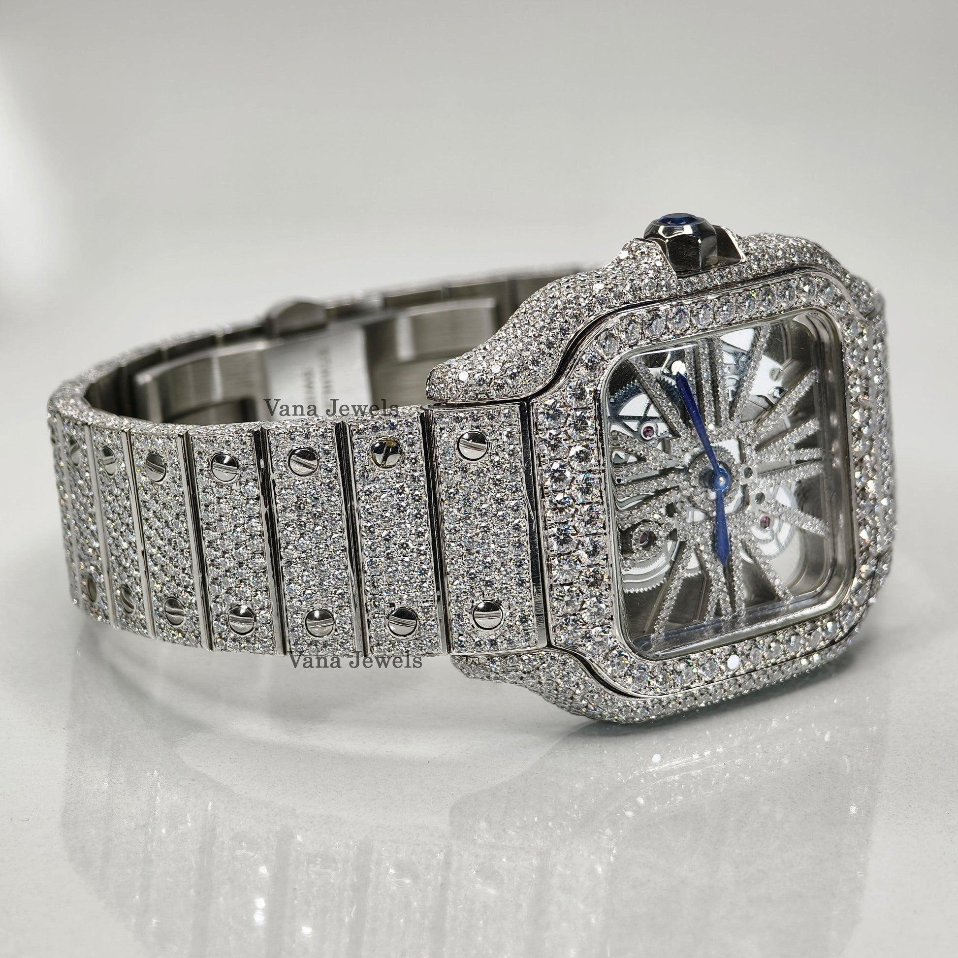 Real VVS Moissanite Dimond Studded Iced Out Watch - Vana Jewels