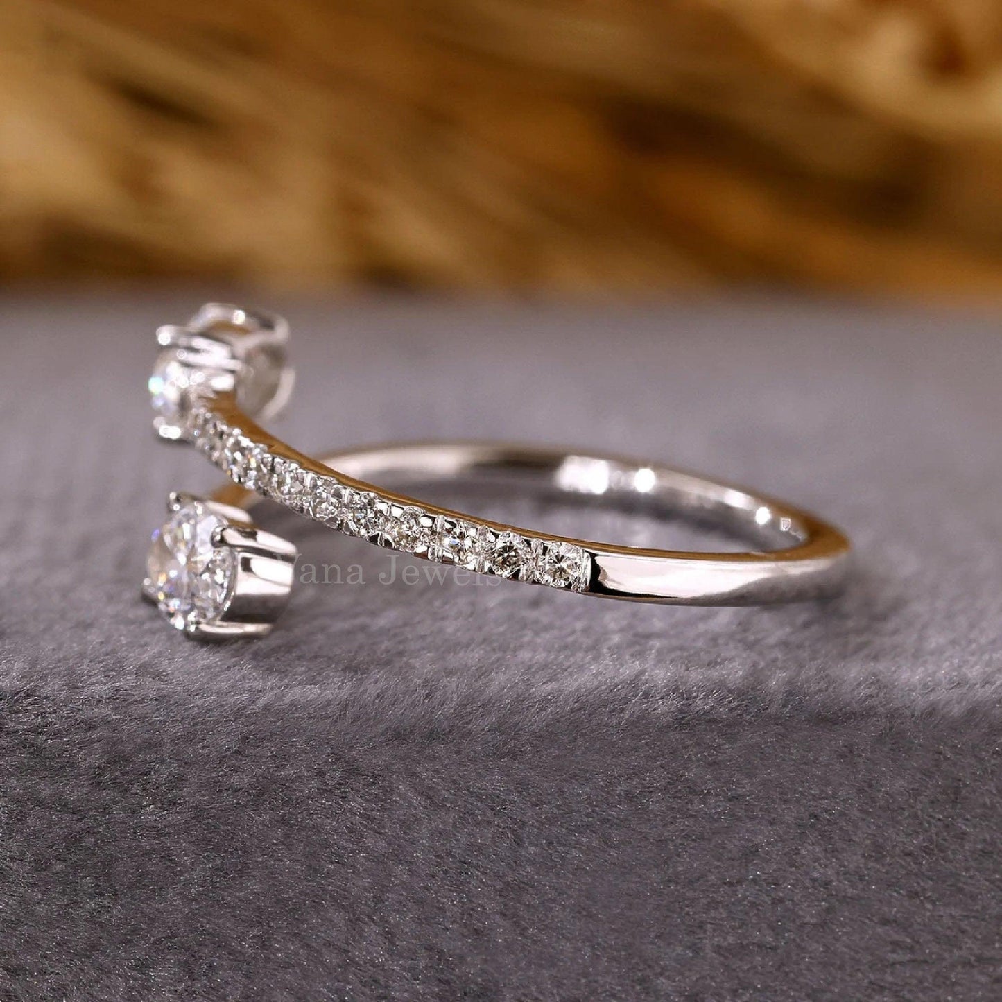 Unique Bypass Oval Cut Lab Grown Diamond Engagement Ring - Vana Jewels