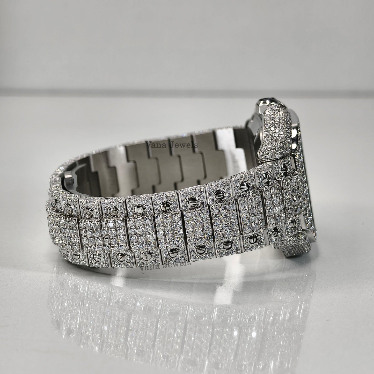 Full Iced Out Customized VVS Moissanite Diamond Watch - Vana Jewels