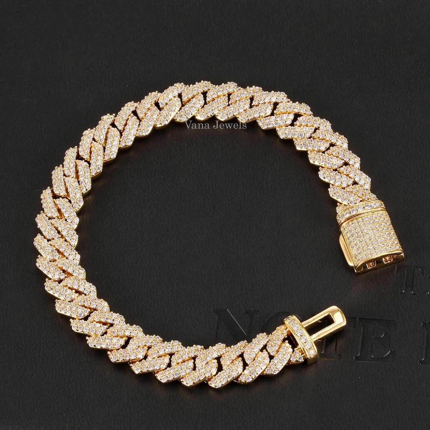 10MM Full Iced Out Diamond Hip Hop Cuban Bracelet - Vana Jewels