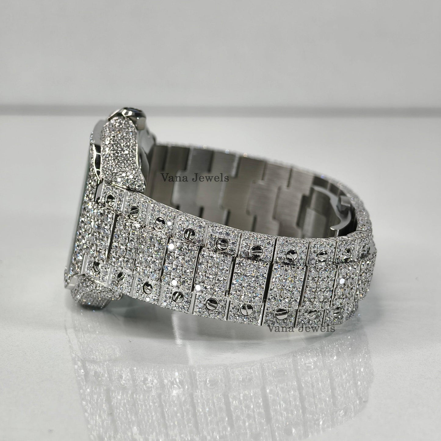 Full Iced Out Customized VVS Moissanite Diamond Watch - Vana Jewels