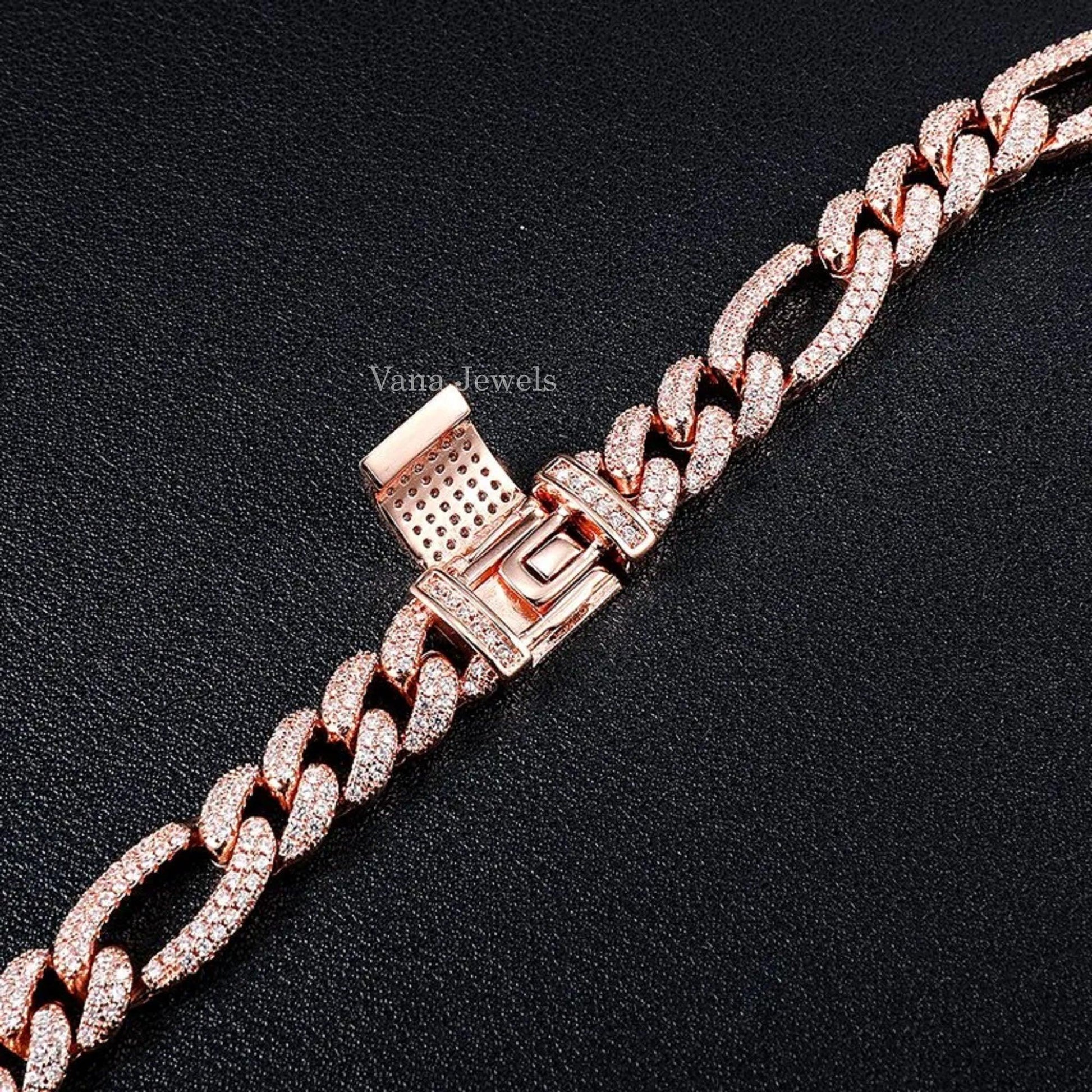 10MM Customized Cuban Bracelet VVS Moissanite Cuban Link Bracelet - Vana Jewels