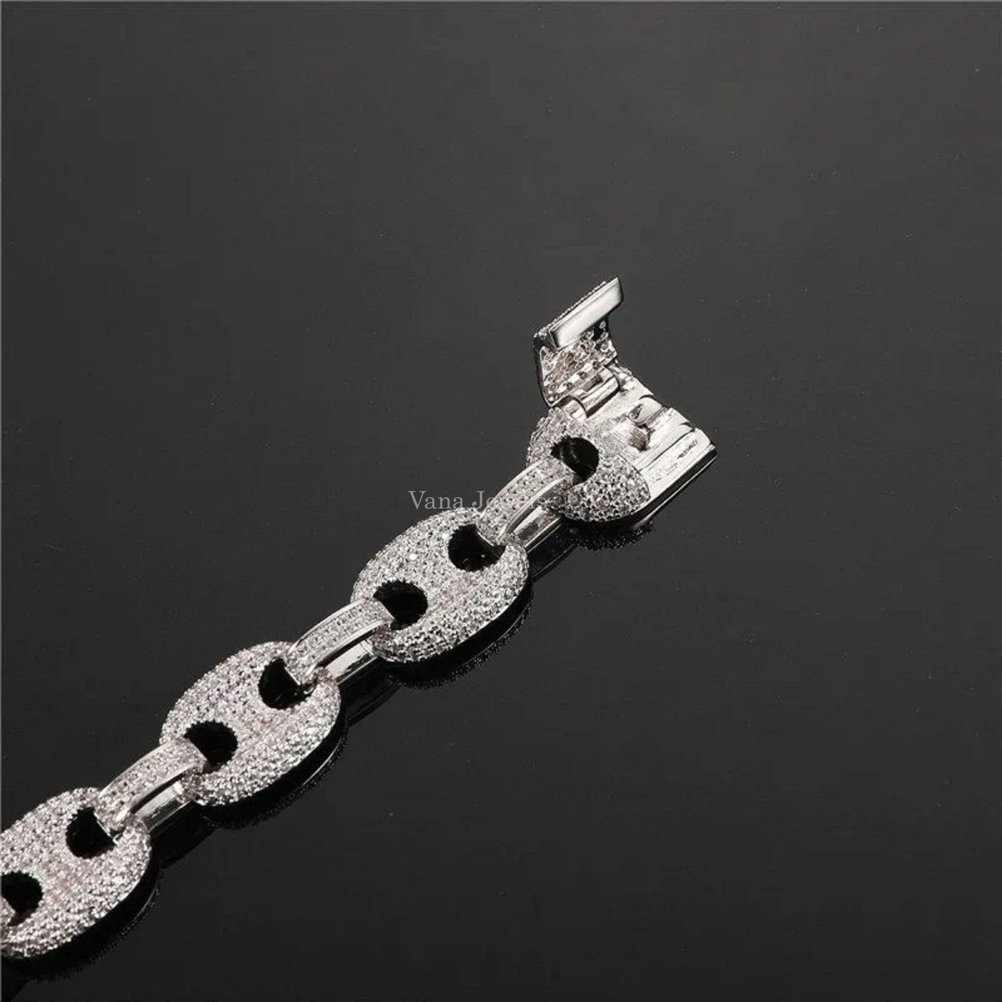 12 MM VVS Moissanite Diamond Cuban link Hip Hop Miami Bracelet - Vana Jewels