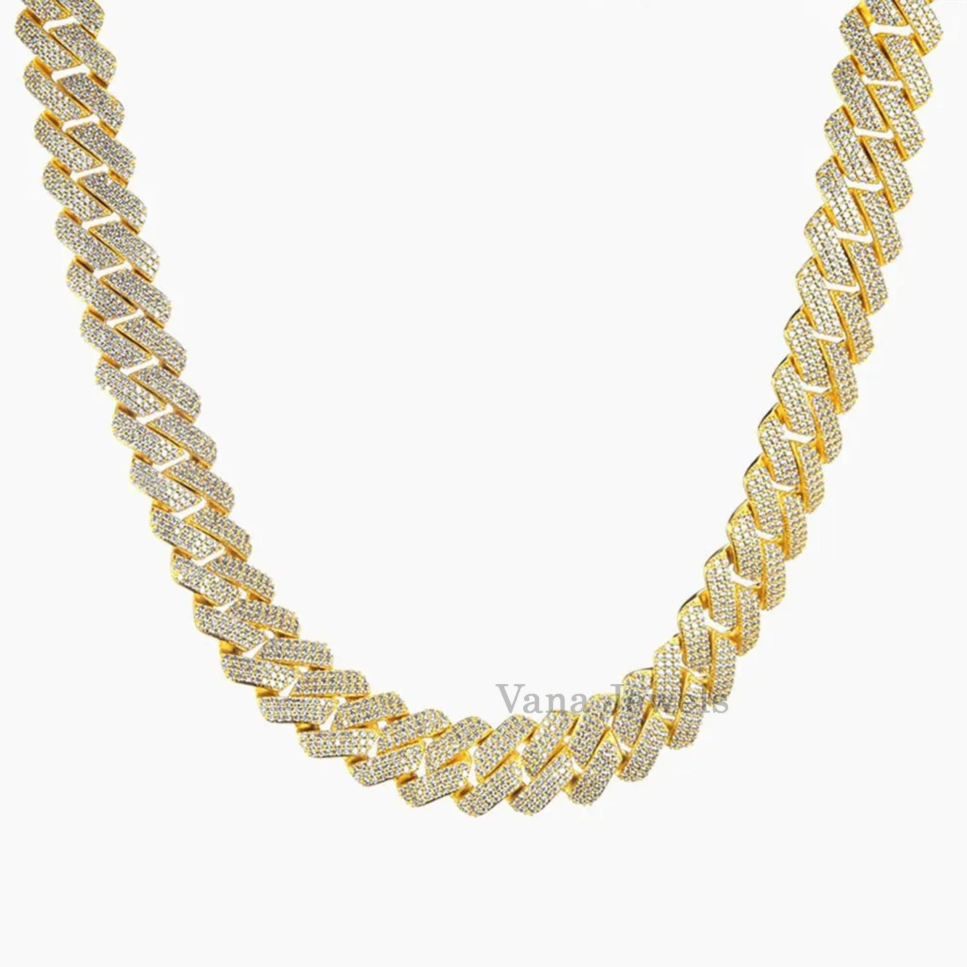 19MM Iced Out VVS Moissanite Diamond Cuban Link Chain - Vana Jewels