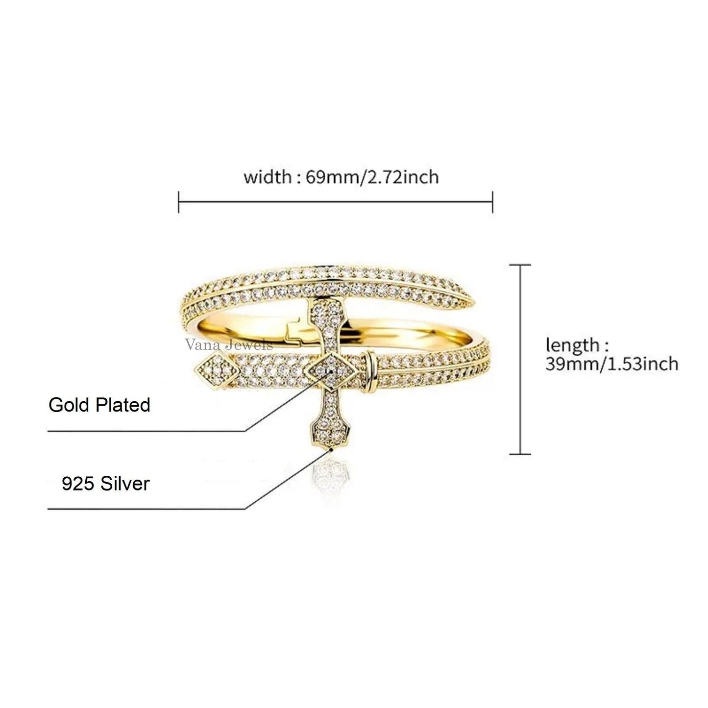 Iced Out Mens Hip Hop Round Moissanite Bracelet - Vana Jewels