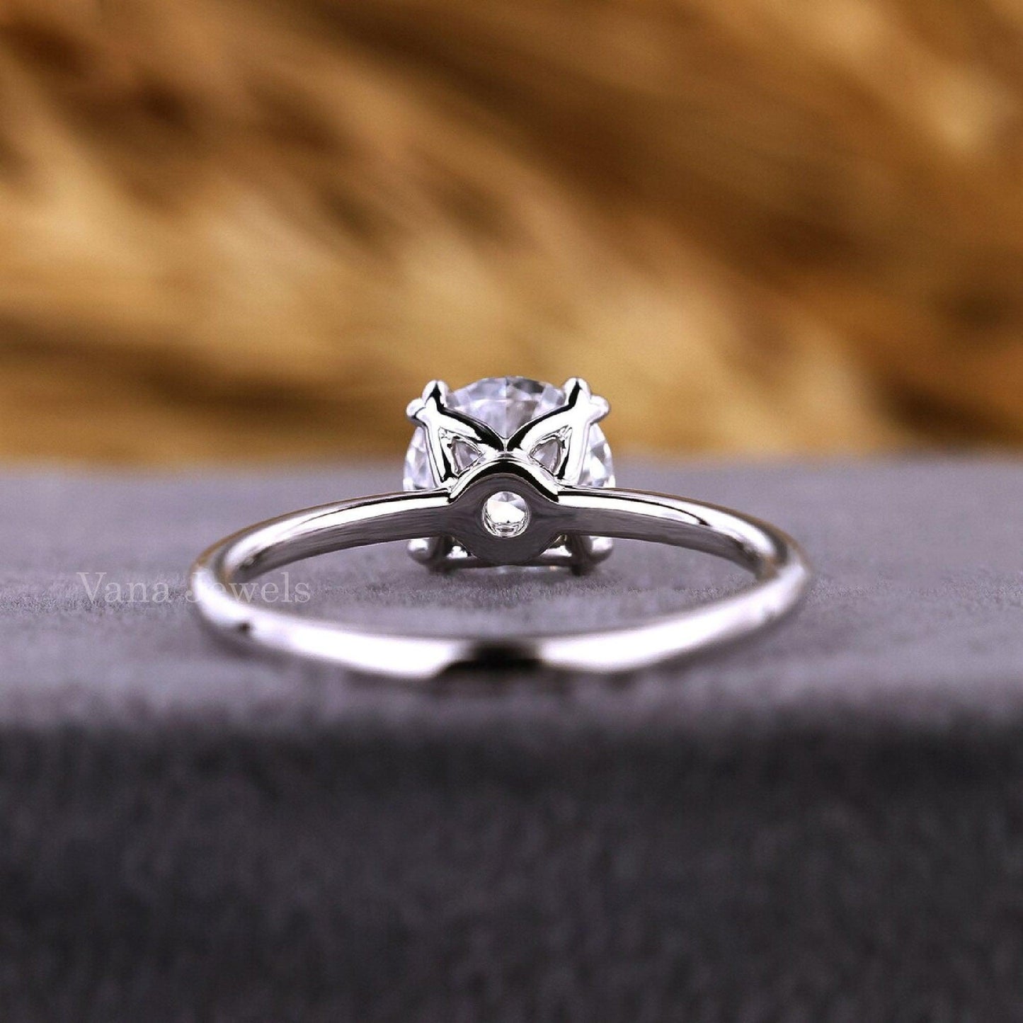 Round Lab Grown Diamond Solitaire Engagement Ring - Vana Jewels