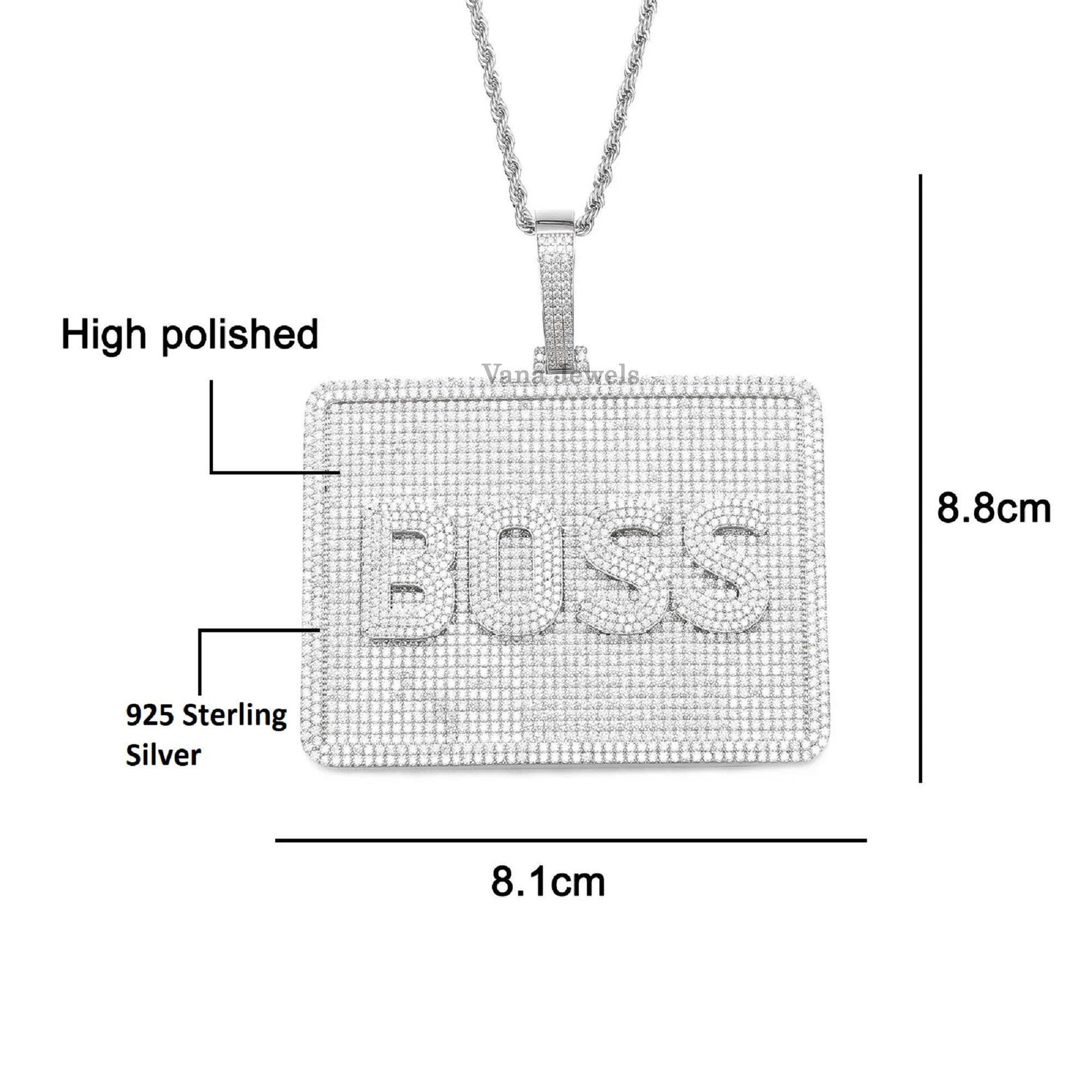 New Custom Rectangle Nameplate Hip Hop Pendant - Vana Jewels