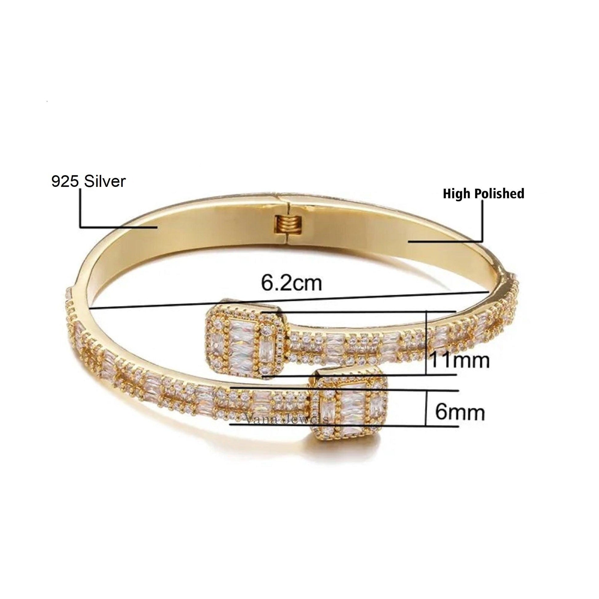 Mens Hip Hop Baguette and Round Moissanite Bracelet - Vana Jewels