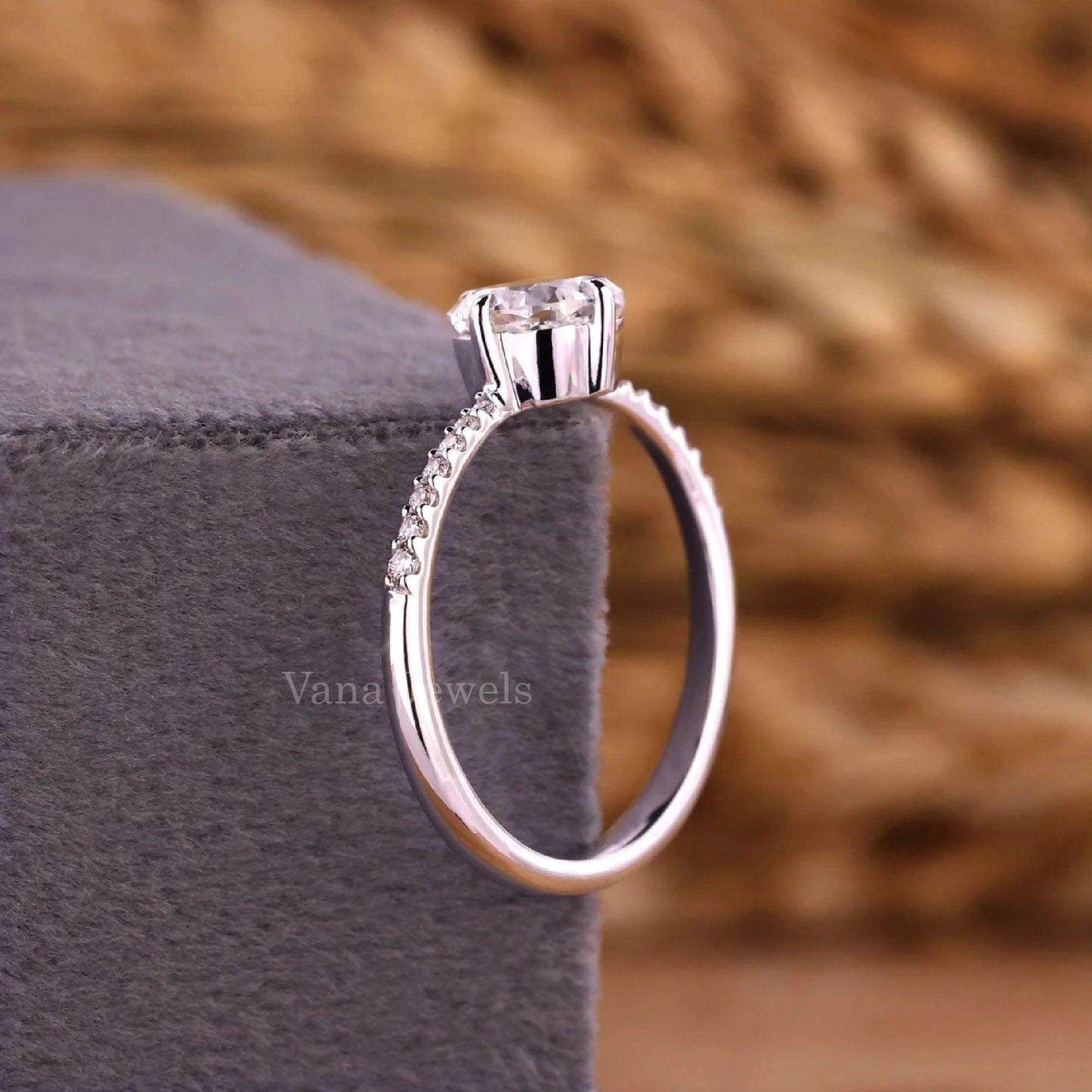 Square Cushion Cut Lab Grown Diamond Engagement Ring - Vana Jewels