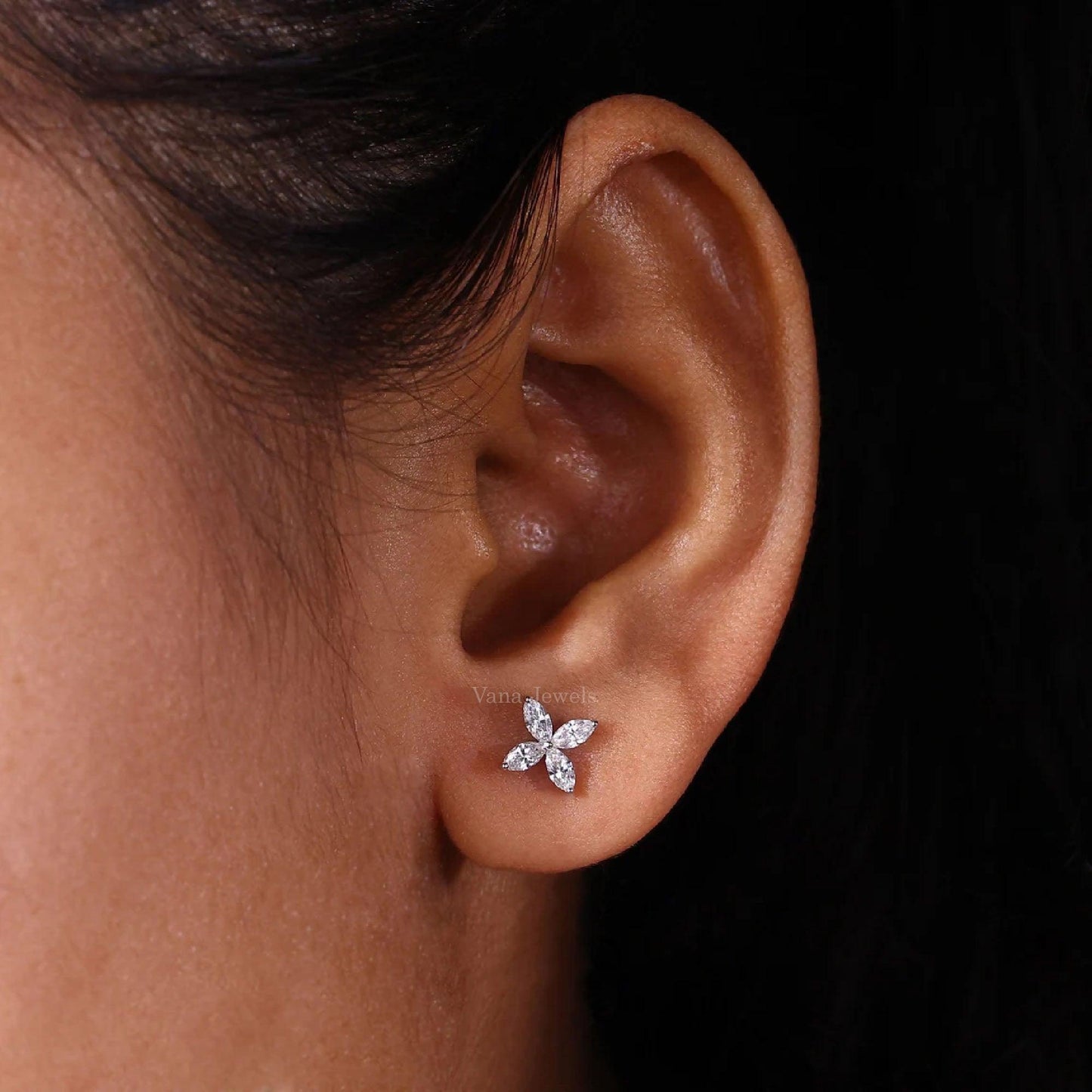 Marquise Cut Lab Grown Diamon Earrings for Women - Vana Jewels