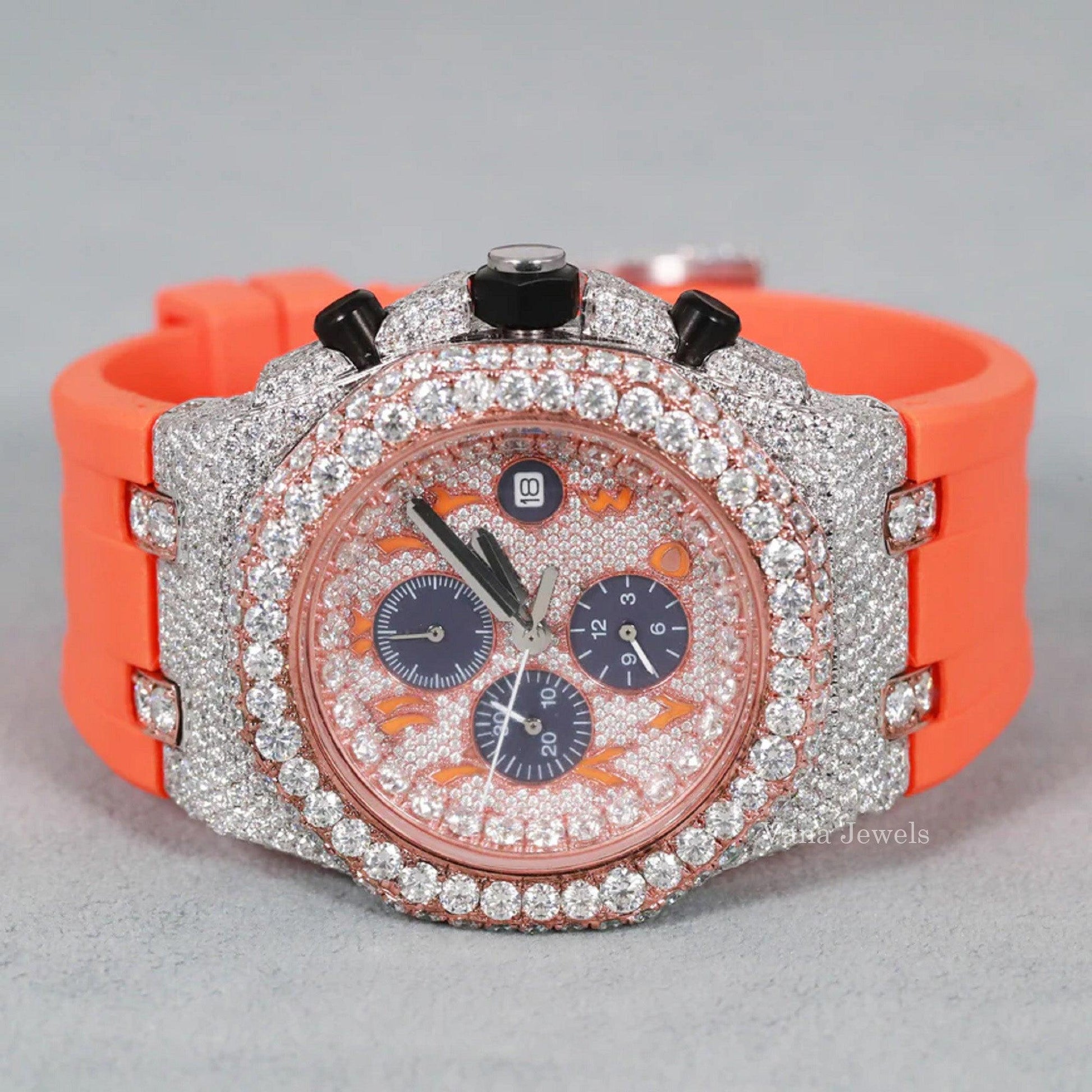 VVS Moissanite Diamond Bussdown Hip Hop Watch - Vana Jewels