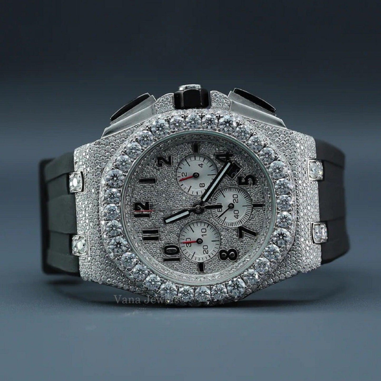 Rubber Band Iced Out Luxury Diamond Watch - Vana Jewels