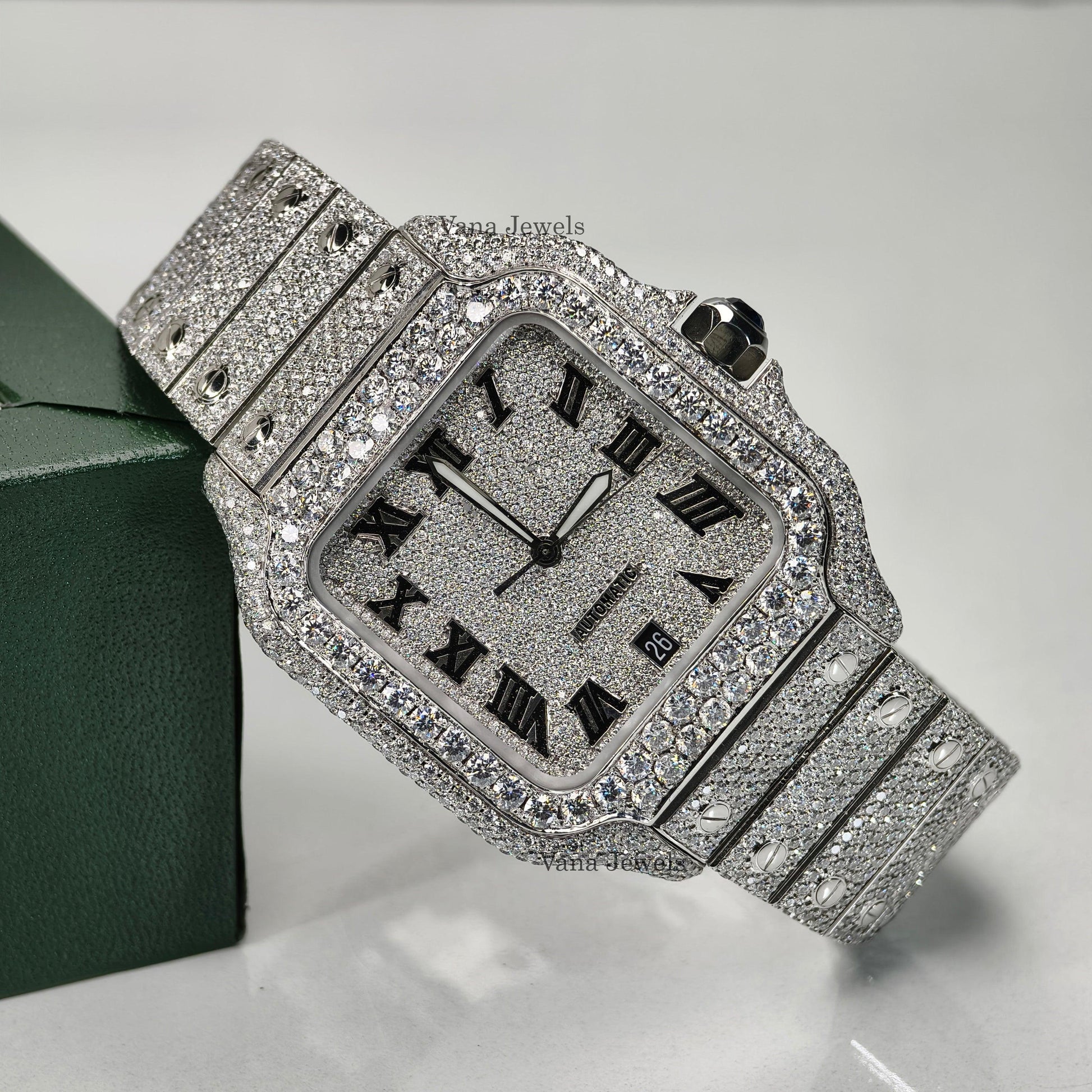 Automatic Movement VVS Moissanite Diamond Iced Out Watch - Vana Jewels