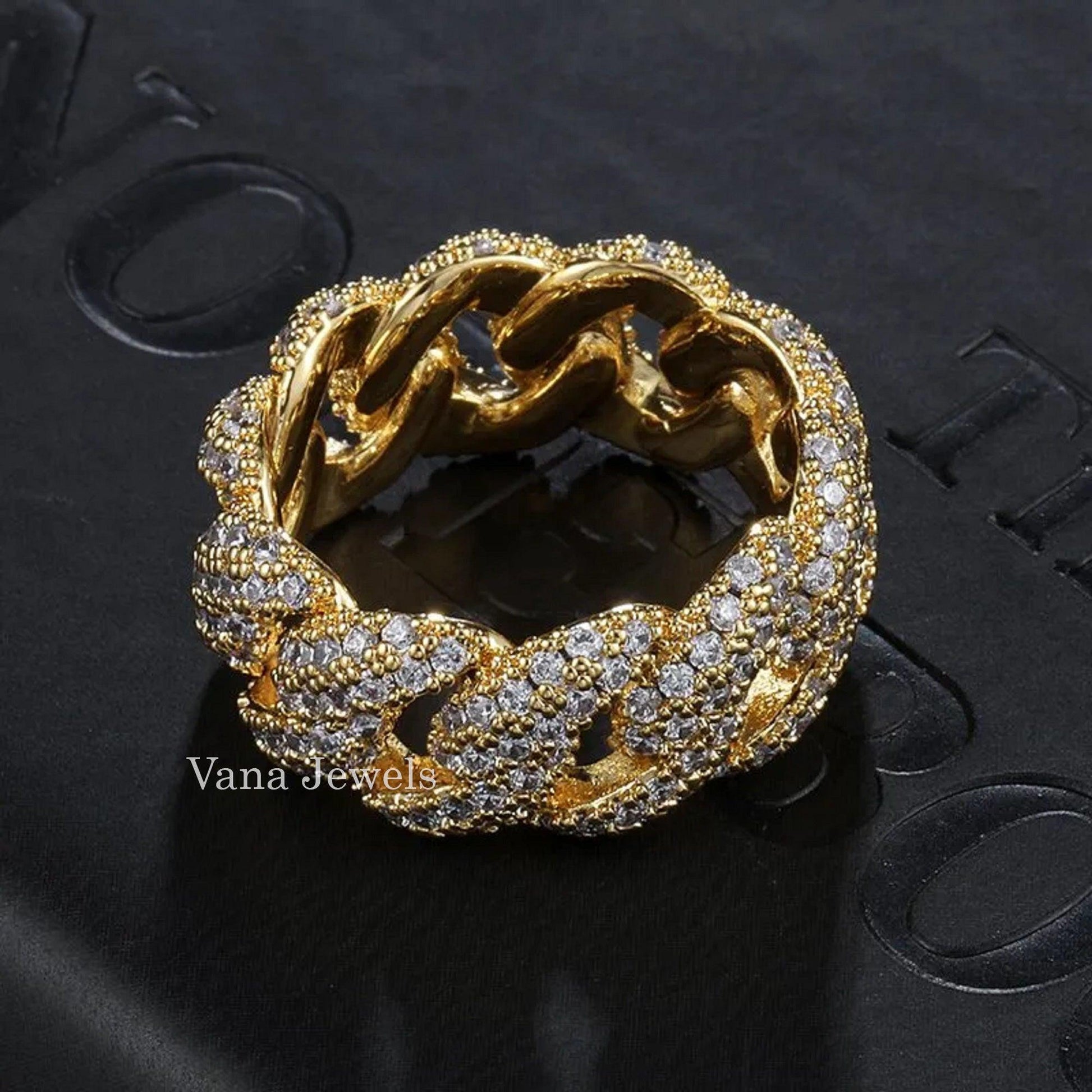 Moissanite 2-Row Miami Cuban Link a - Vana Jewels