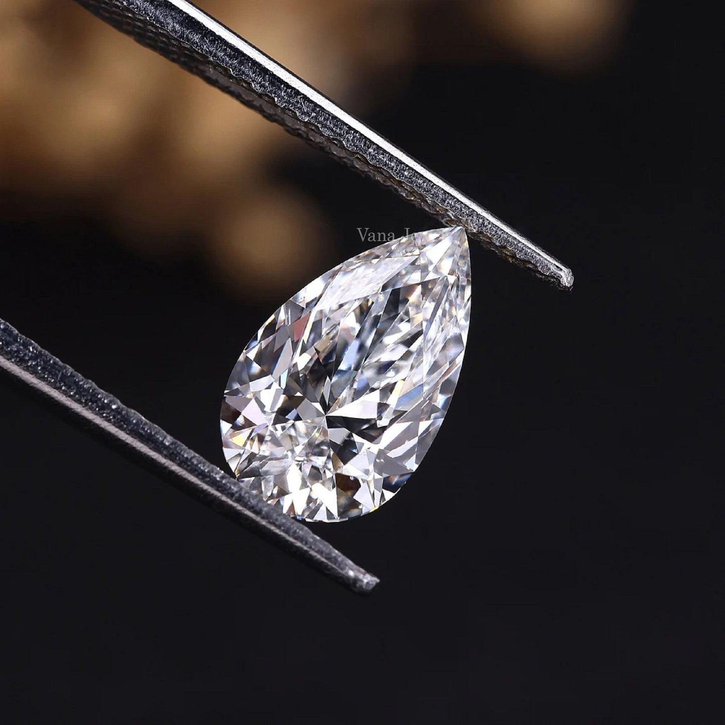 Pear Shaped Lab Created Diamond for Custom Jewelry - Vana Jewels