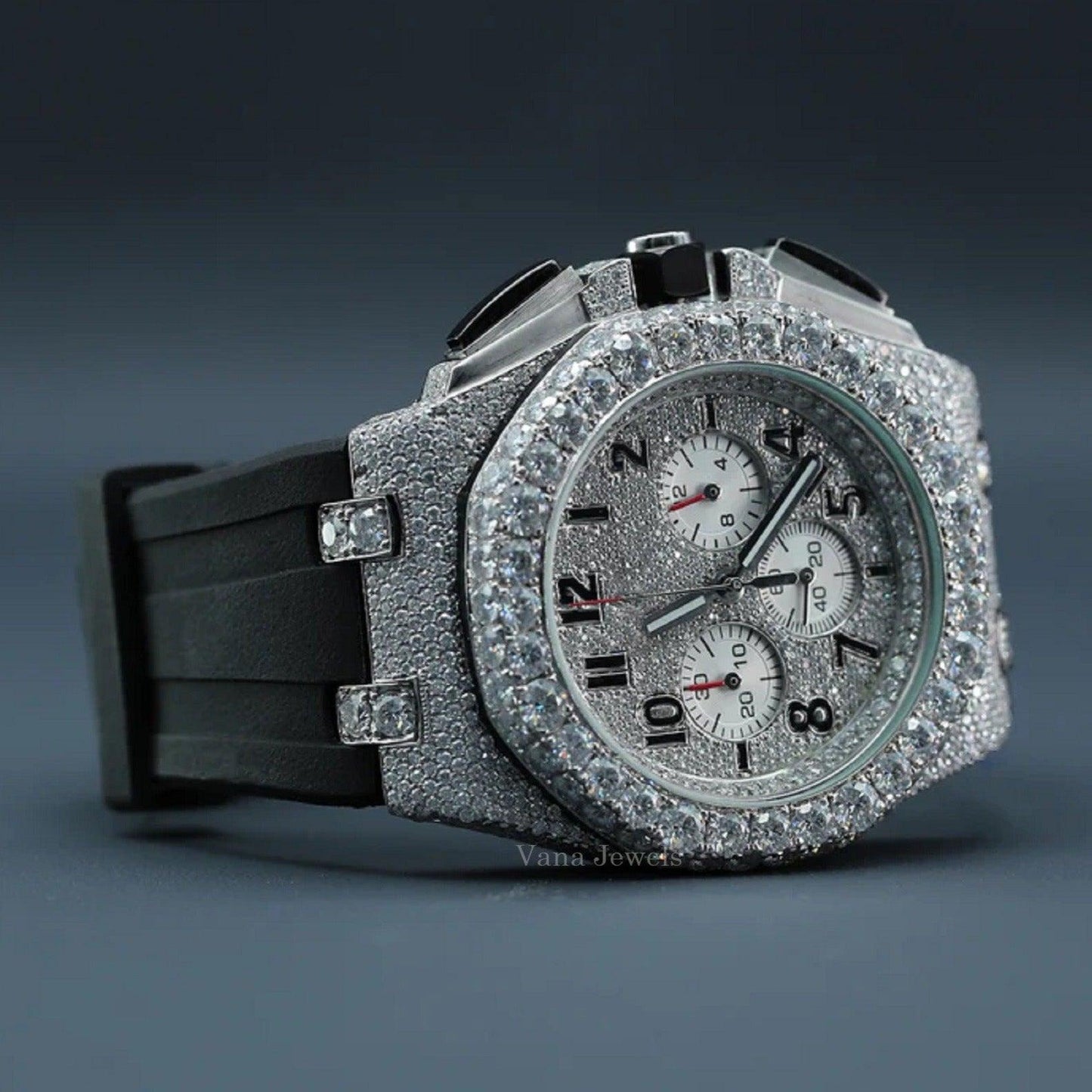 Rubber Band Iced Out Luxury Diamond Watch - Vana Jewels