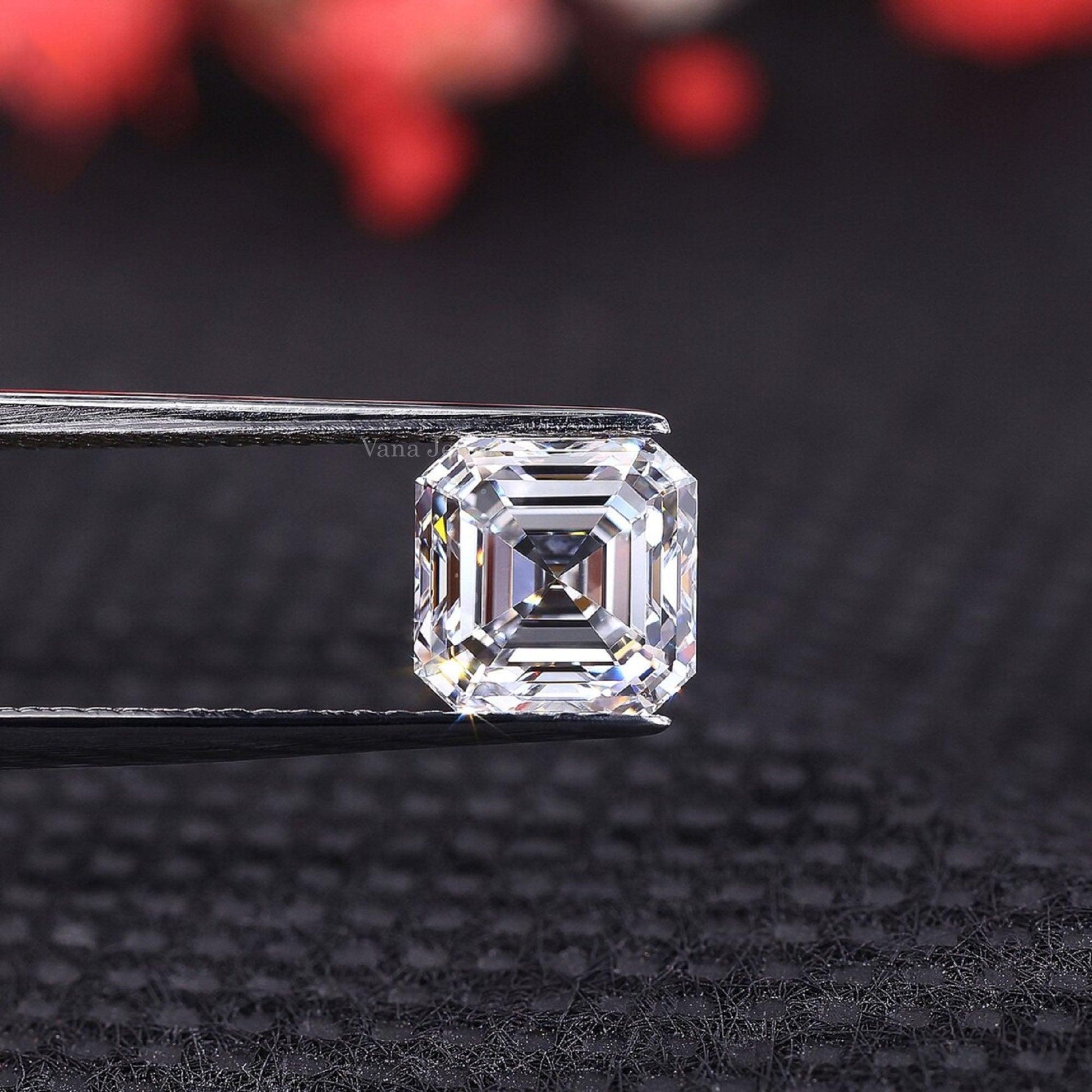 1.72 CT Asscher Cut Lab Grown Diamond for Engagement Ring - Vana Jewels