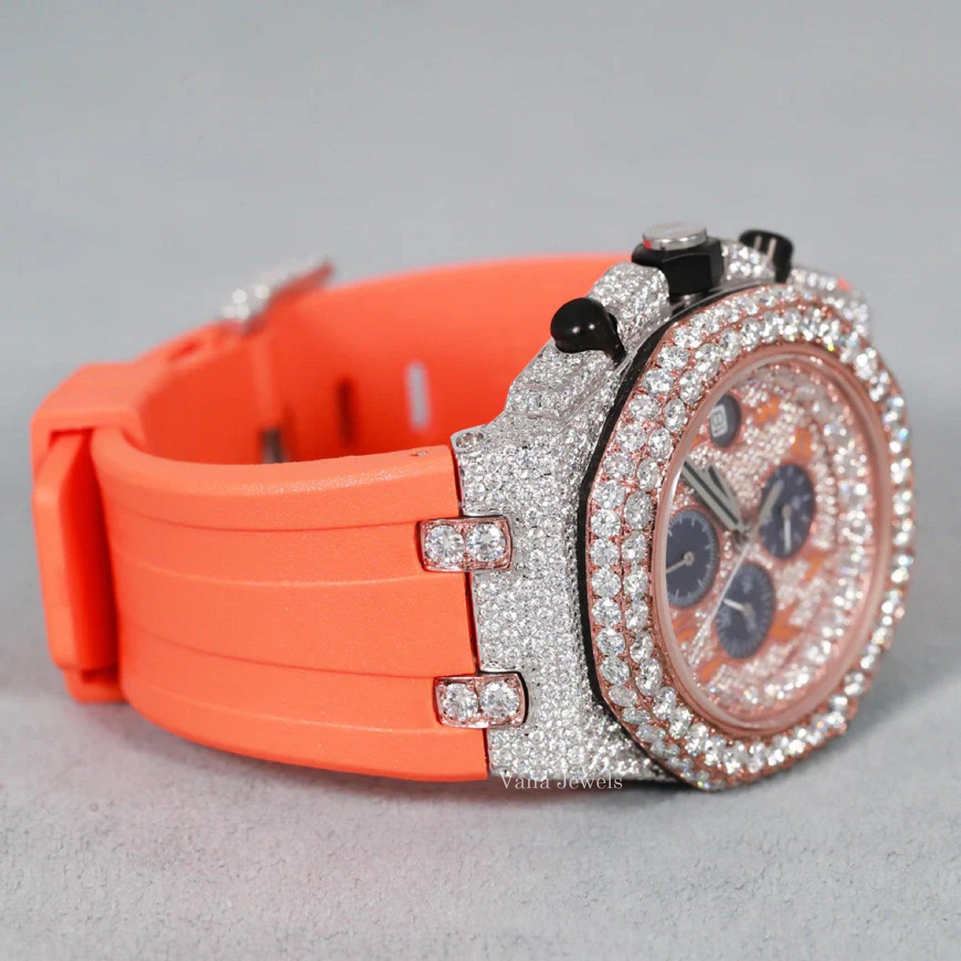 VVS Moissanite Diamond Bussdown Hip Hop Watch - Vana Jewels