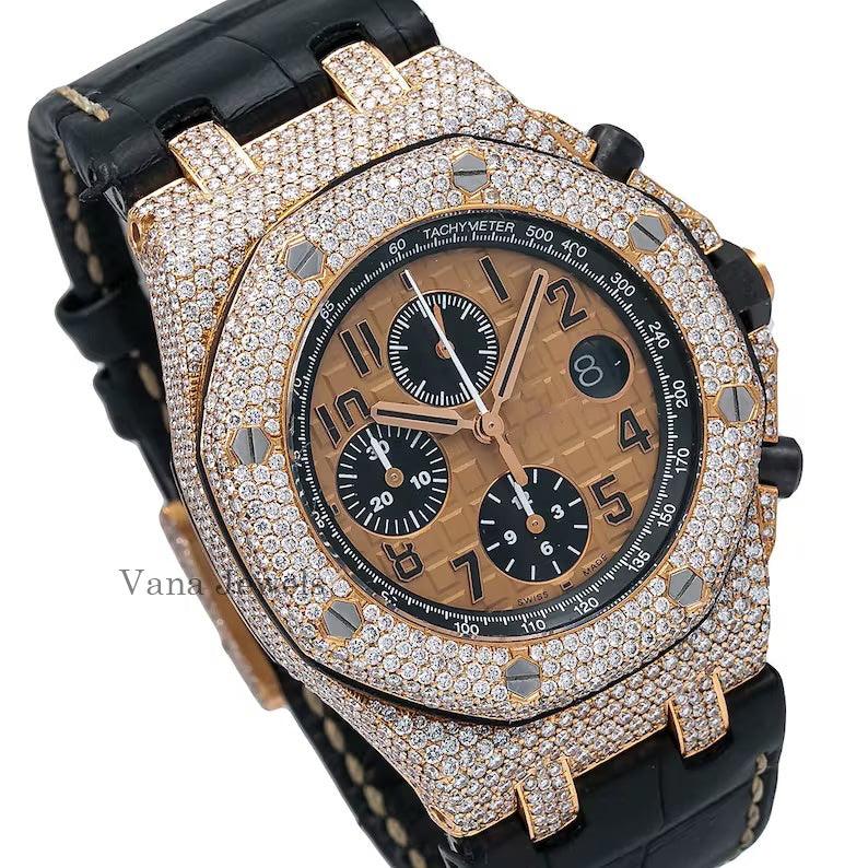 Leather Belt VVS Moissanite Diamond Watch - Vana Jewels