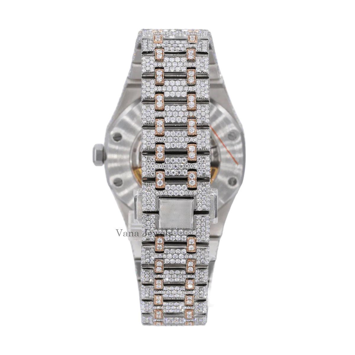 Two-Tone Rose Gold VVS Moissanite Diamond Watch - Vana Jewels