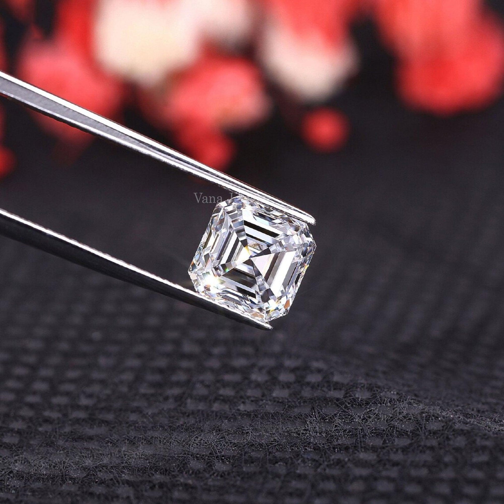 1.72 CT Asscher Cut Lab Grown Diamond for Engagement Ring - Vana Jewels