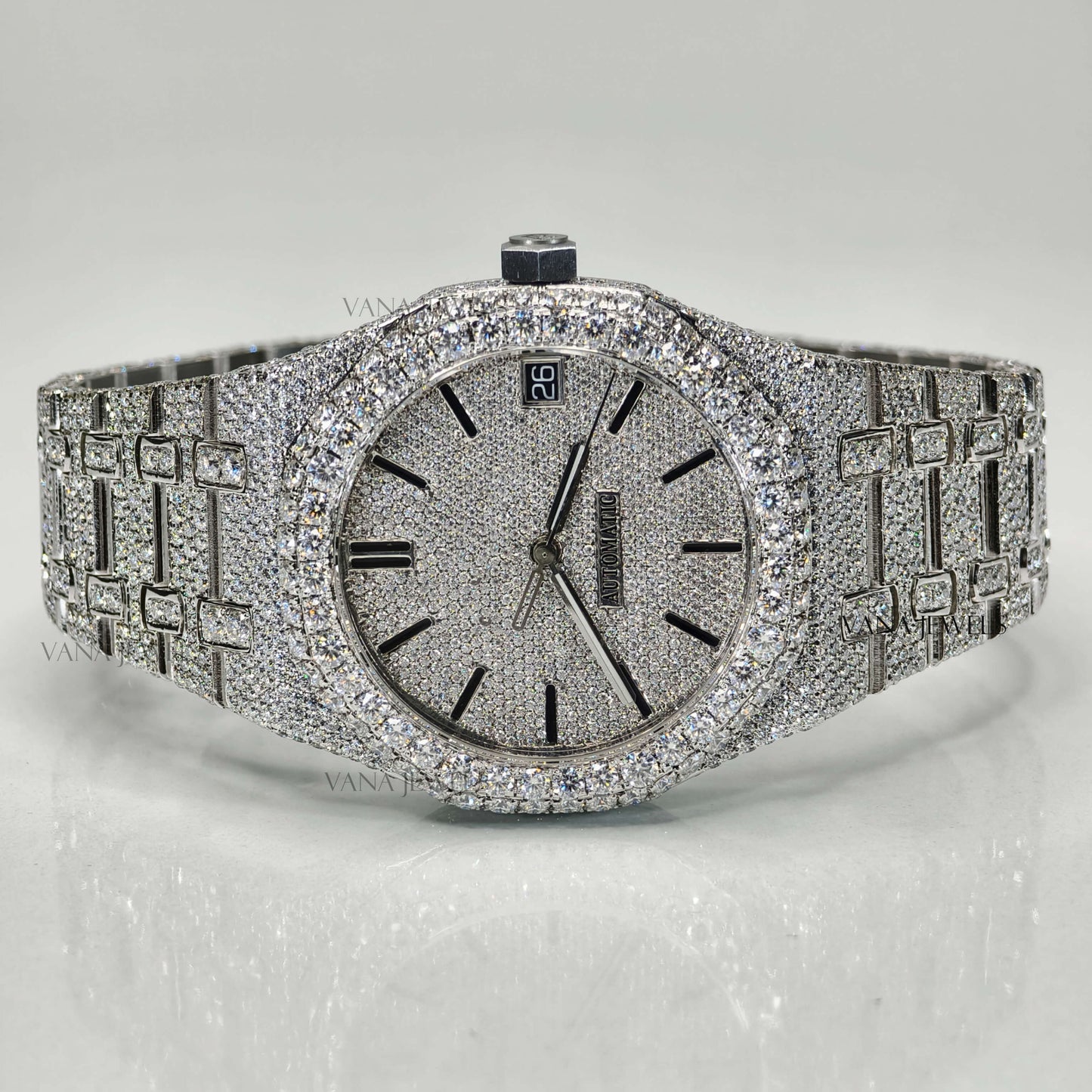 Fully Iced Handcrafted Moissanite Luxury Watch – Ultimate Hip Hop Style