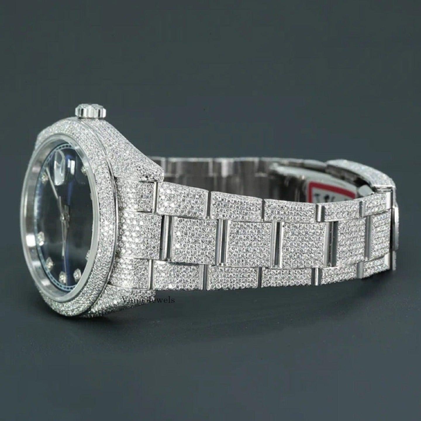 Custom VVS Moissanite Iced Out Diamond Watch - Vana Jewels