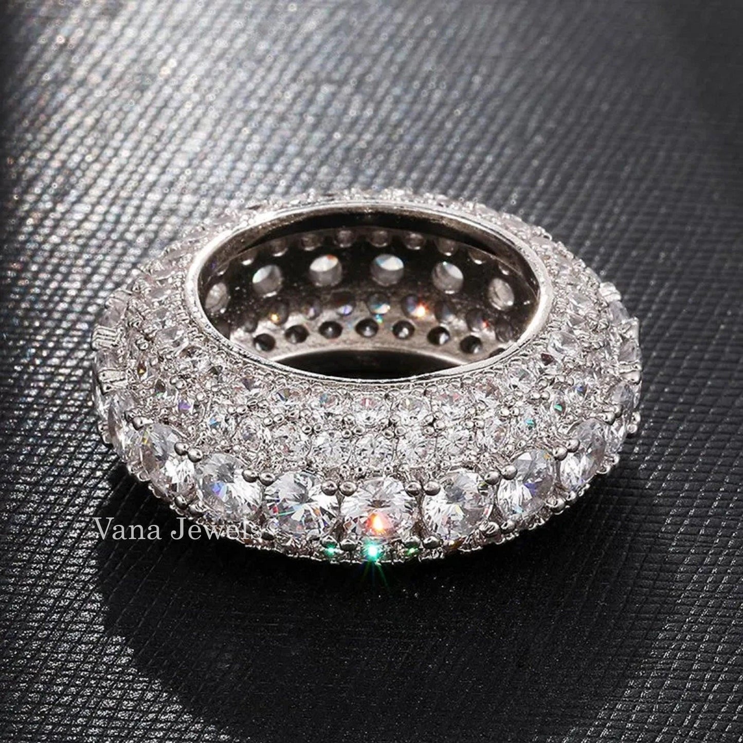 Full Iced Out VVS Moissanite Diamond Mens Ring - Vana Jewels