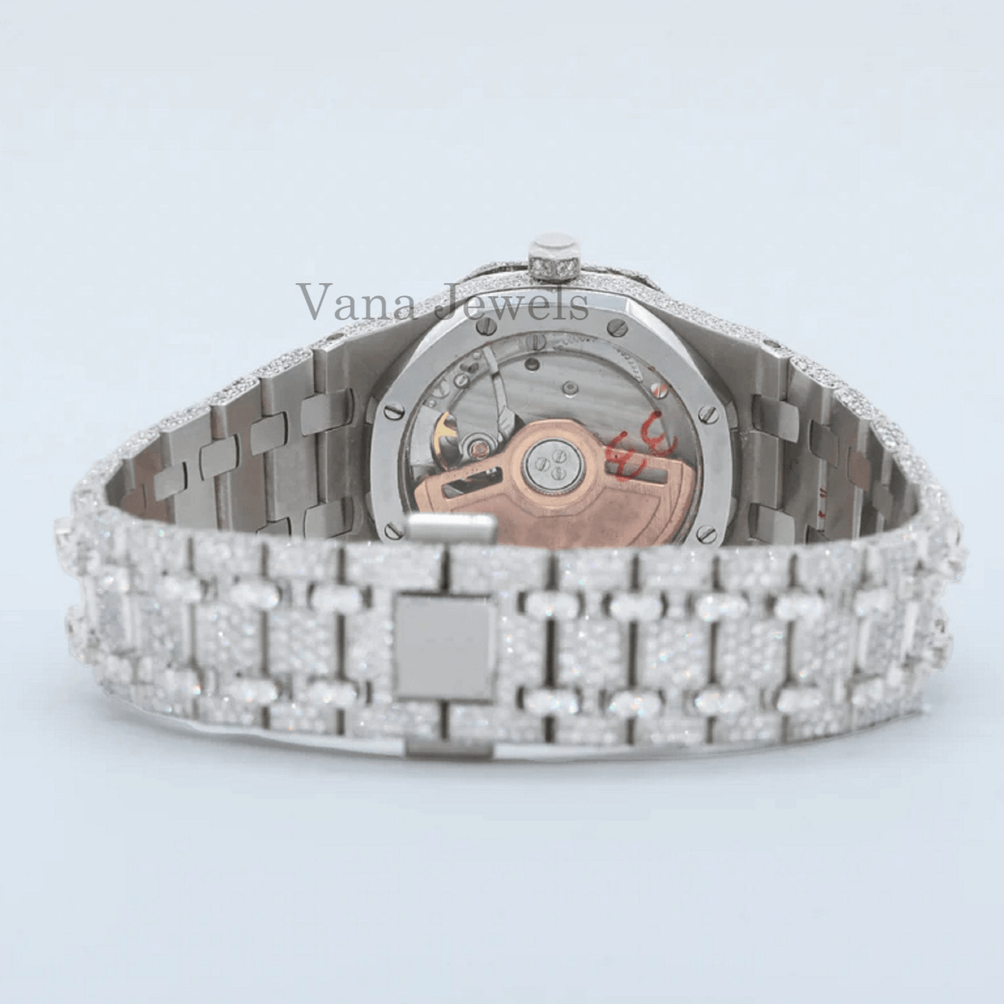 Arabic Dial Fully Iced Out Diamond Automatic Watch - Vana Jewels