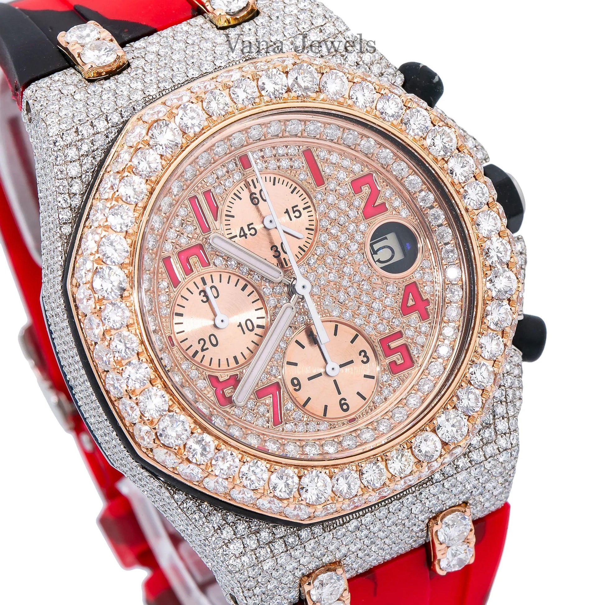 Customized Hip Hop Iced Out VVS Moissanite Diamond Watch - Vana Jewels