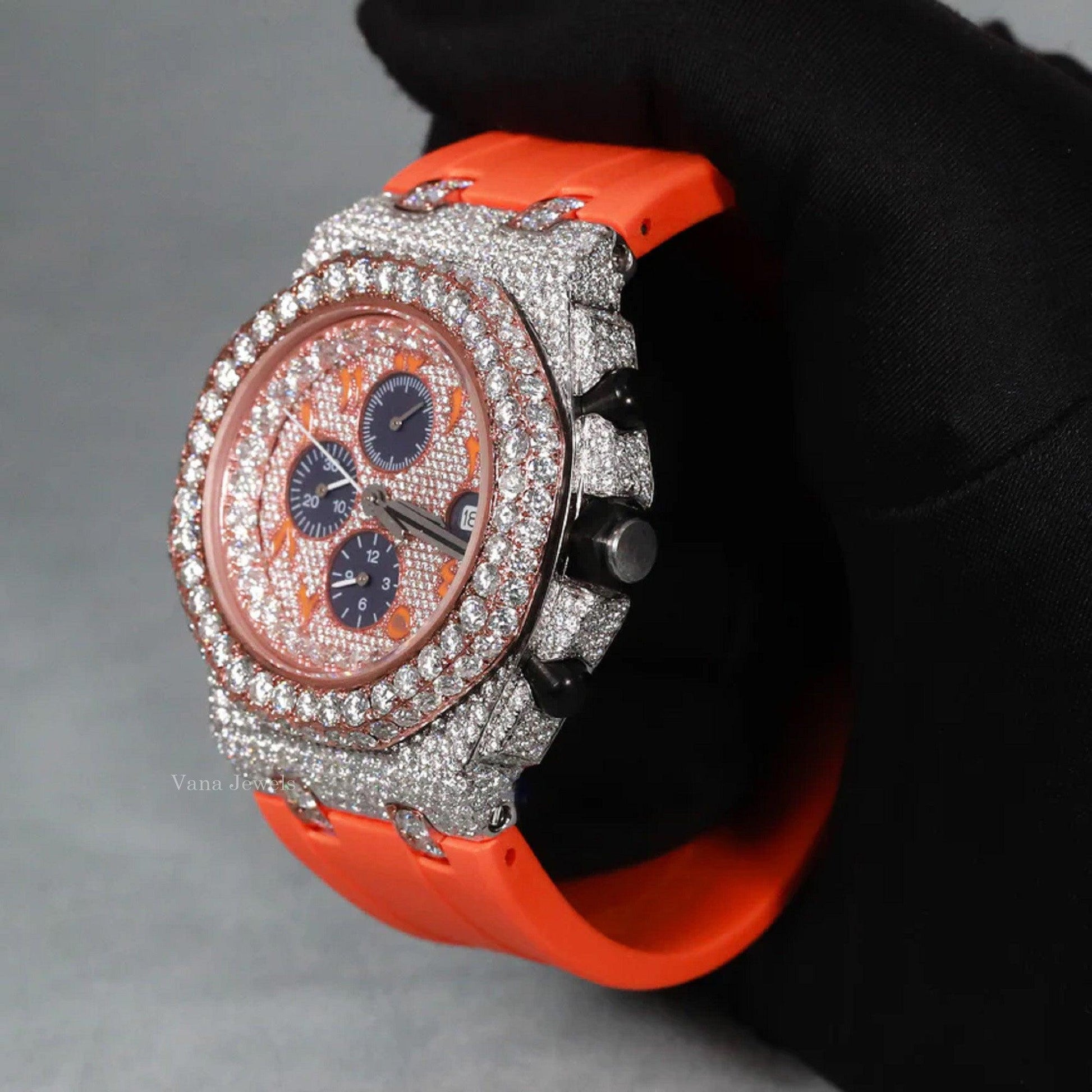 VVS Moissanite Diamond Bussdown Hip Hop Watch - Vana Jewels