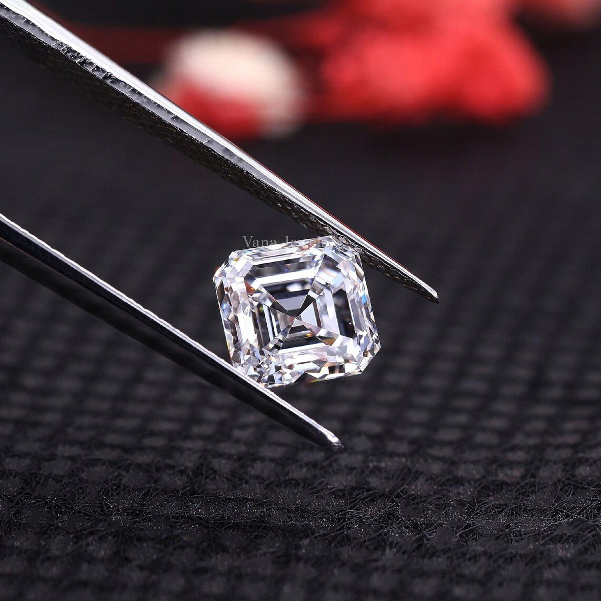 1.72 CT Asscher Cut Lab Grown Diamond for Engagement Ring - Vana Jewels