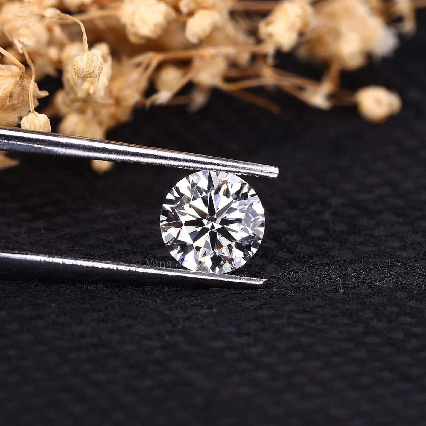 Round Brilliant Cut Diamond, Round Shaped Lab Grown Diamond for Custom Ring - Vana Jewels