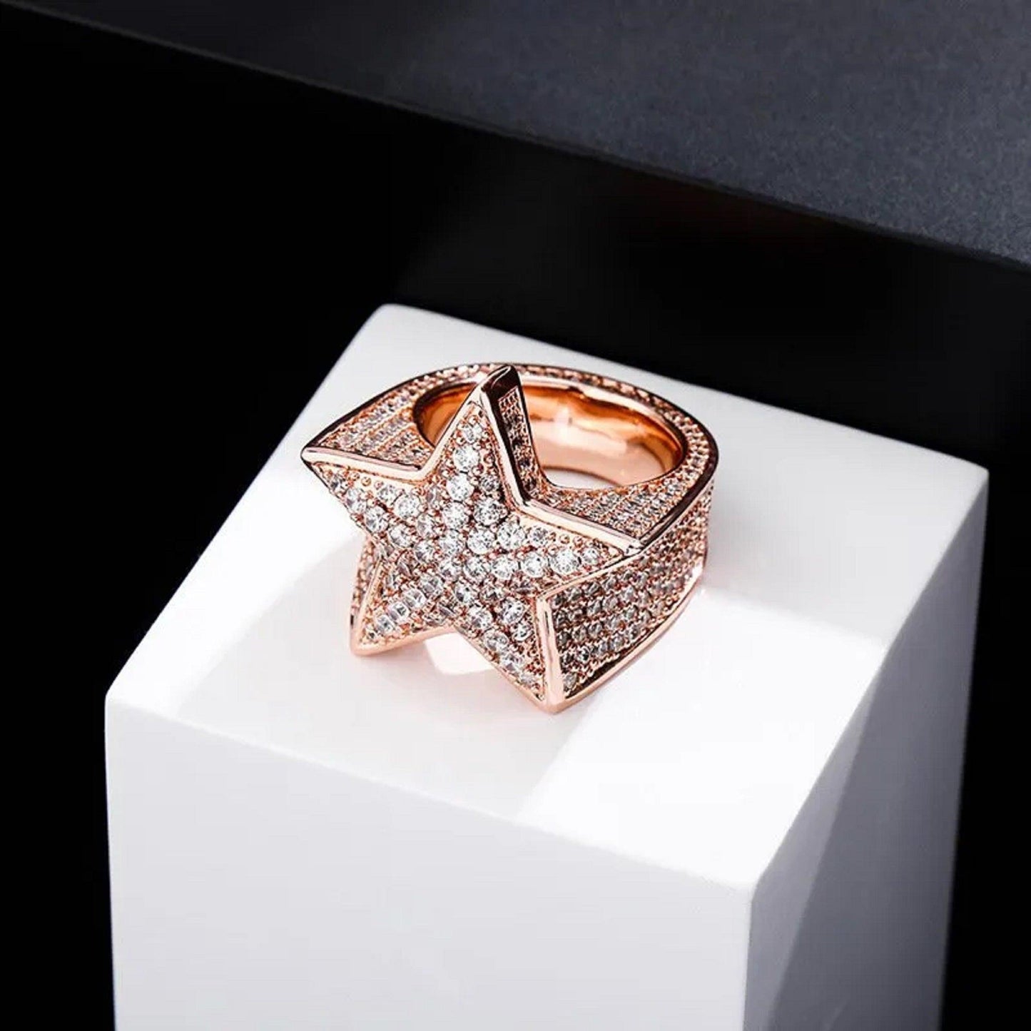 Customized VVS Moissanite Iced Out Star Ring - Vana Jewels