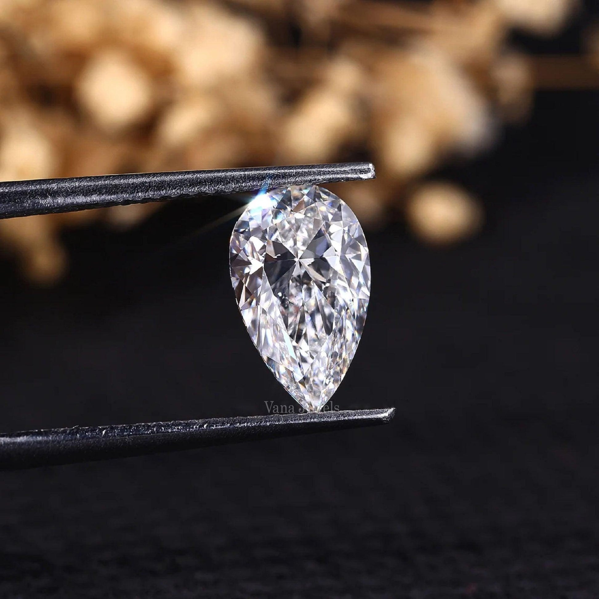 Pear Shaped Lab Created Diamond for Custom Jewelry - Vana Jewels