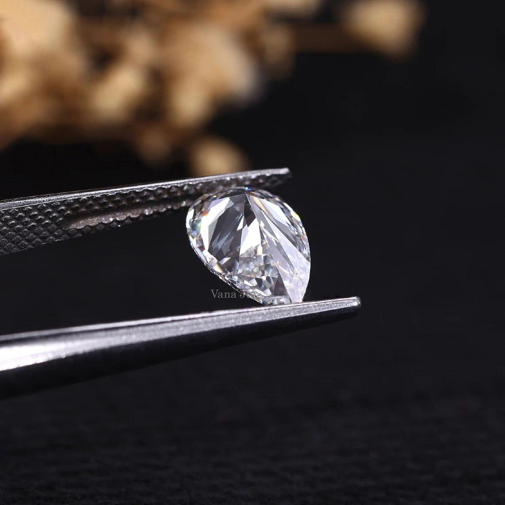 Pear Shaped Lab Created Diamond for Custom Jewelry - Vana Jewels