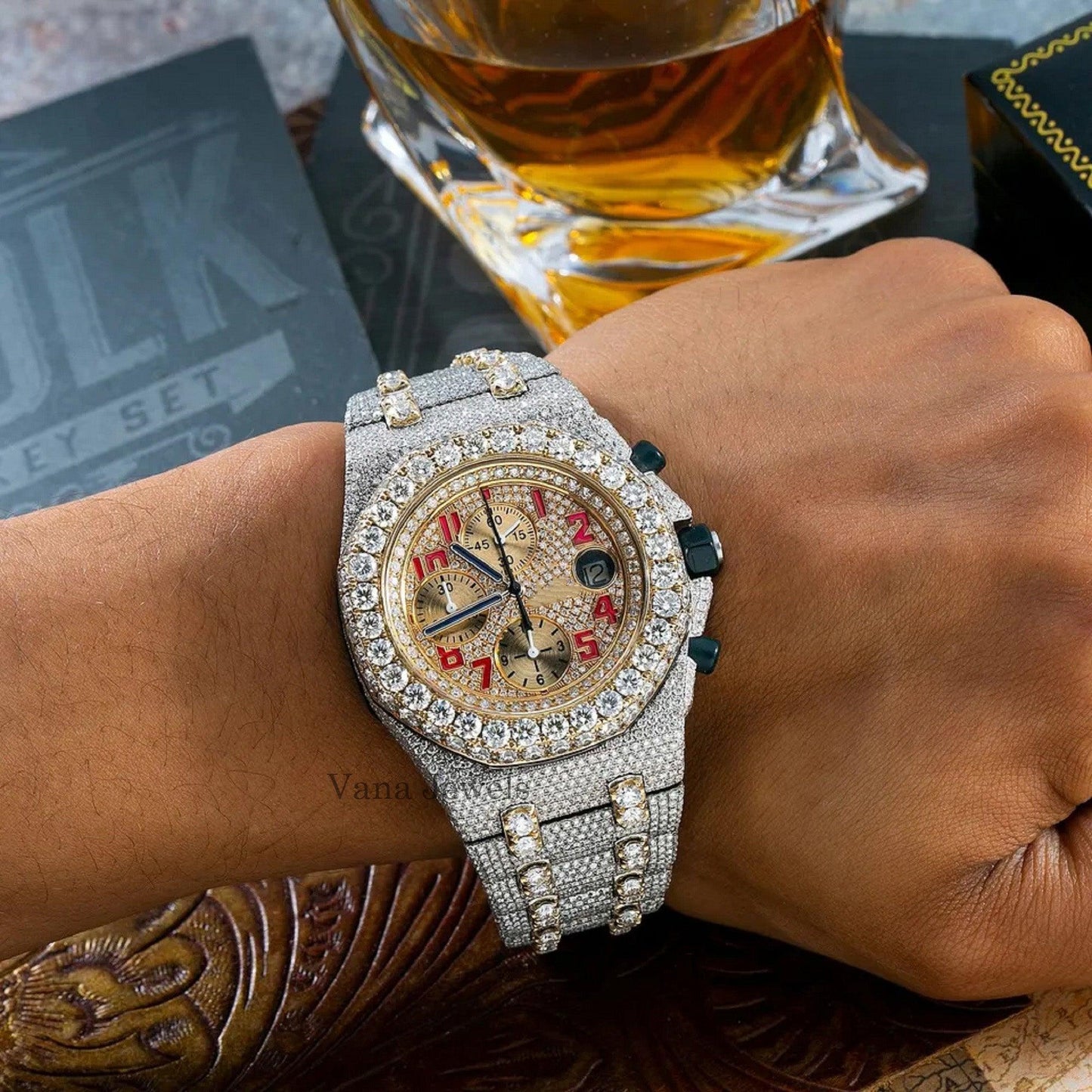 Full Iced Out Customized Moissanite Diamond Watch - Vana Jewels