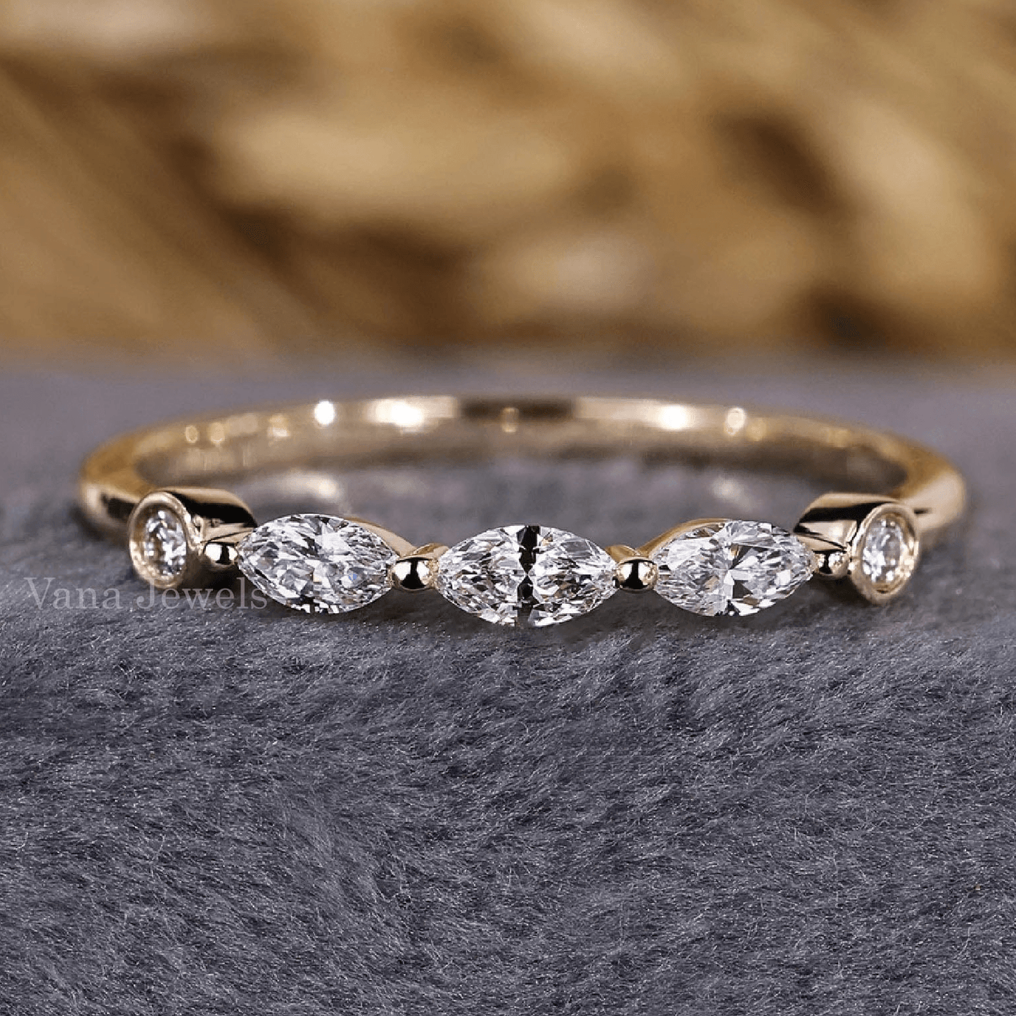 Marquise & Round Cut Lab Grown Diamond Half Eternity - Vana Jewels