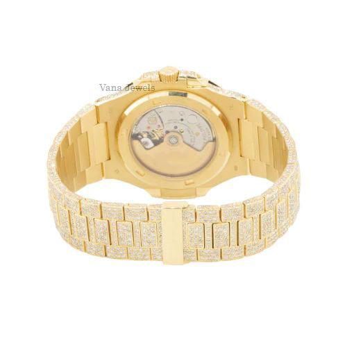 Luxury Fully Iced Out Round Cut VVS Moissanite Diamond Watch - Vana Jewels